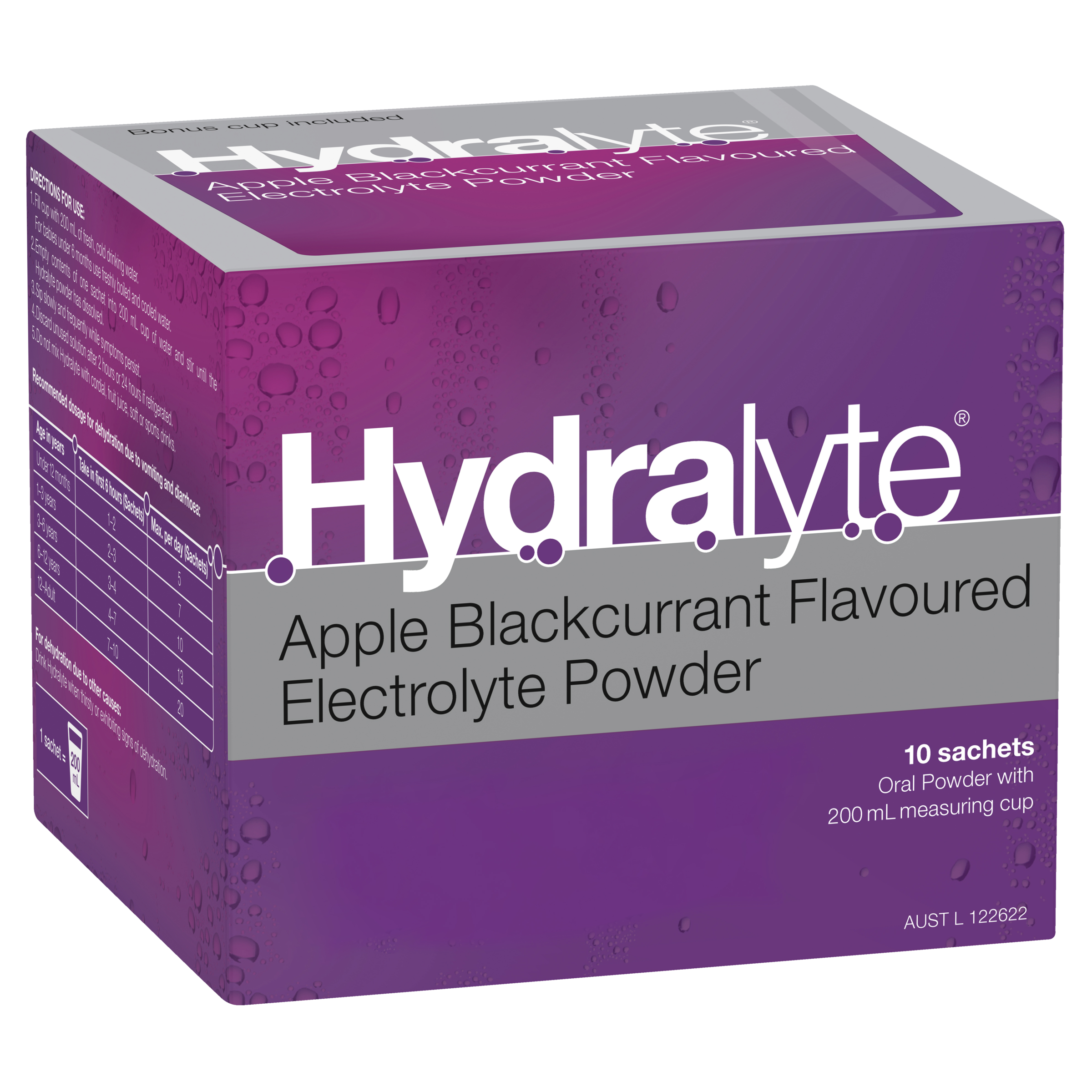 HYDRALYTE POWDER SACHETS APPLE BLACKCURRANT 10 PACK - Image 8