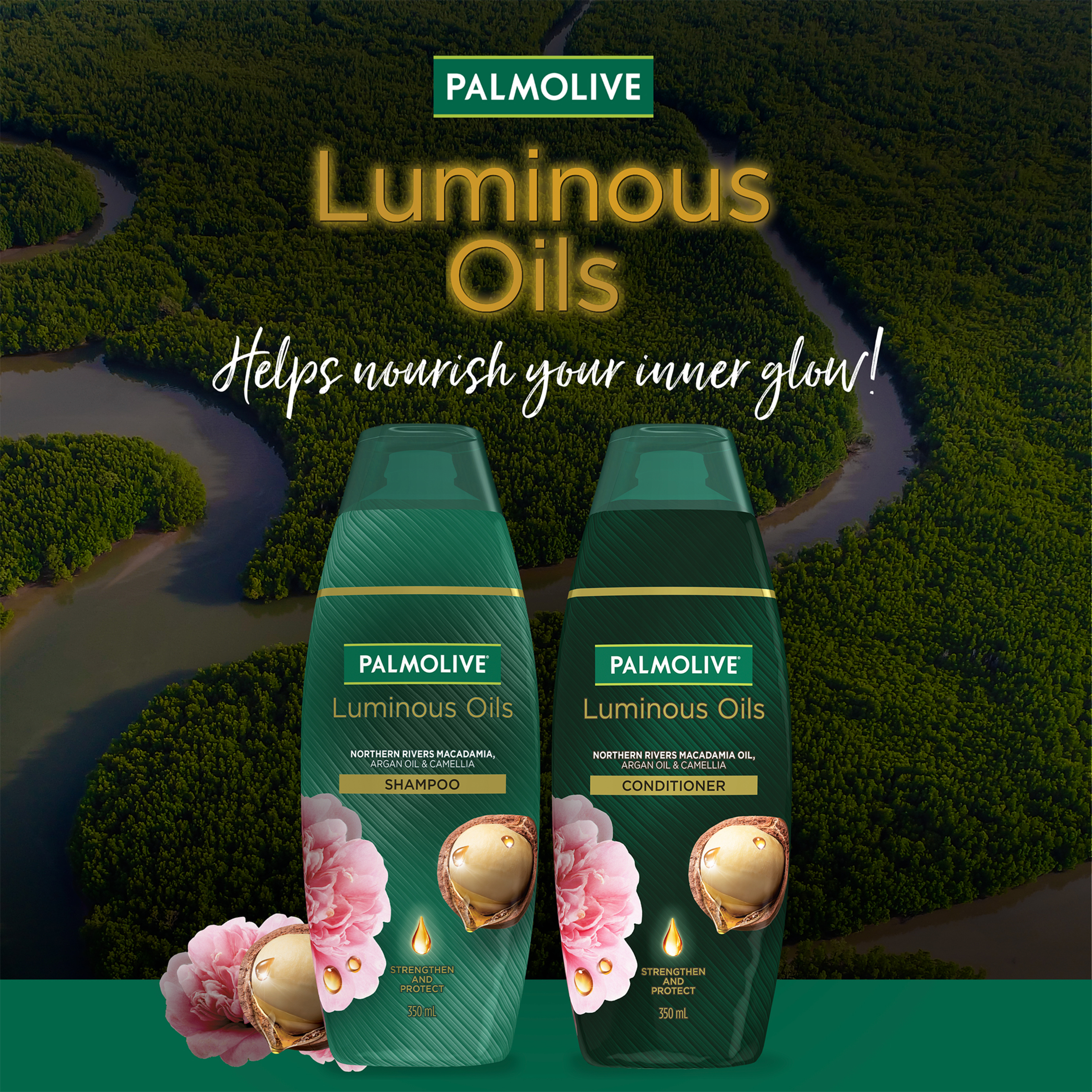 PALMOLIVE LUMINOUS ARGAN OIL & CAMELLIA SHAMPOO 350ML - Image 4