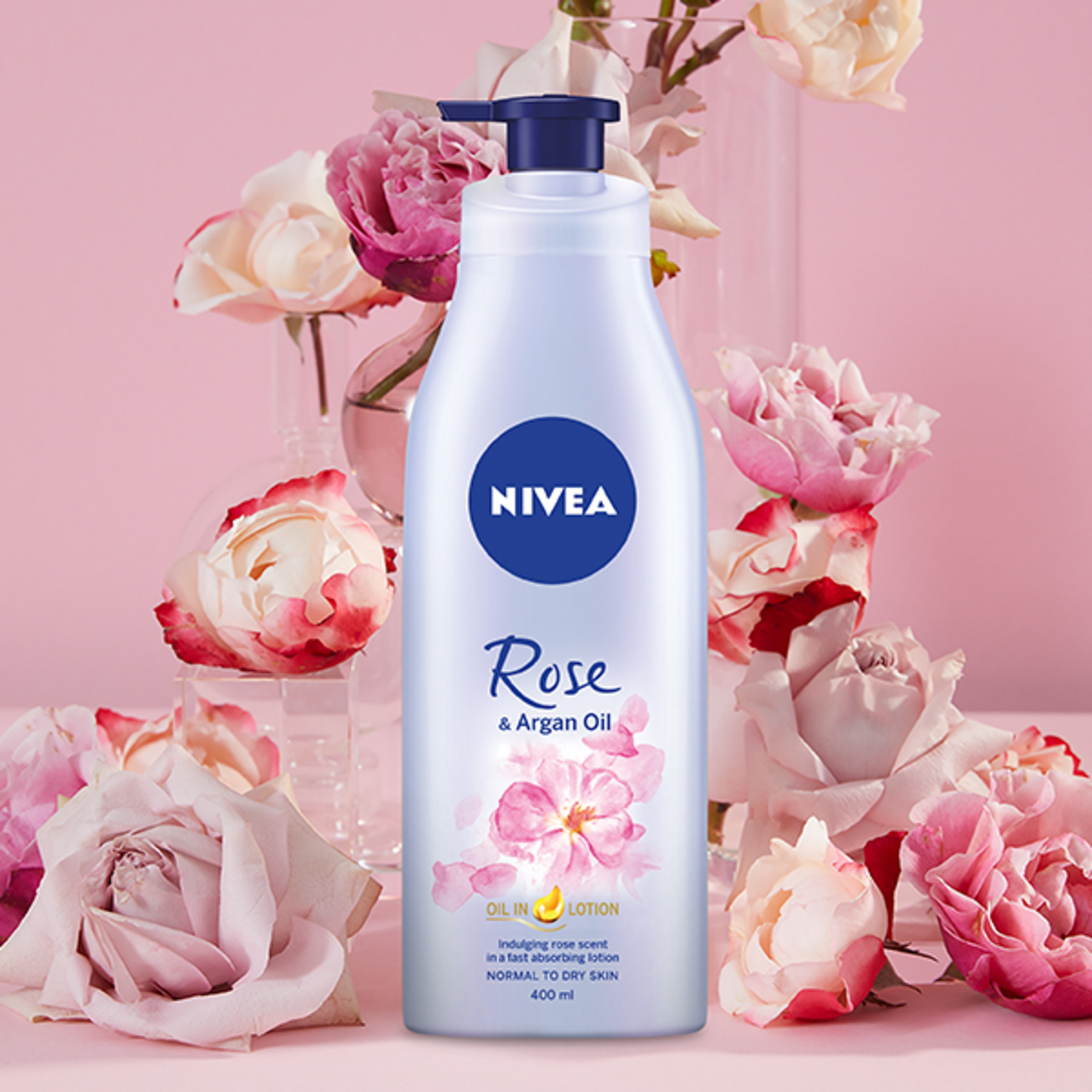 NIVEA ROSE & ARGAN OIL BODY LOTION 400ML - Image 4