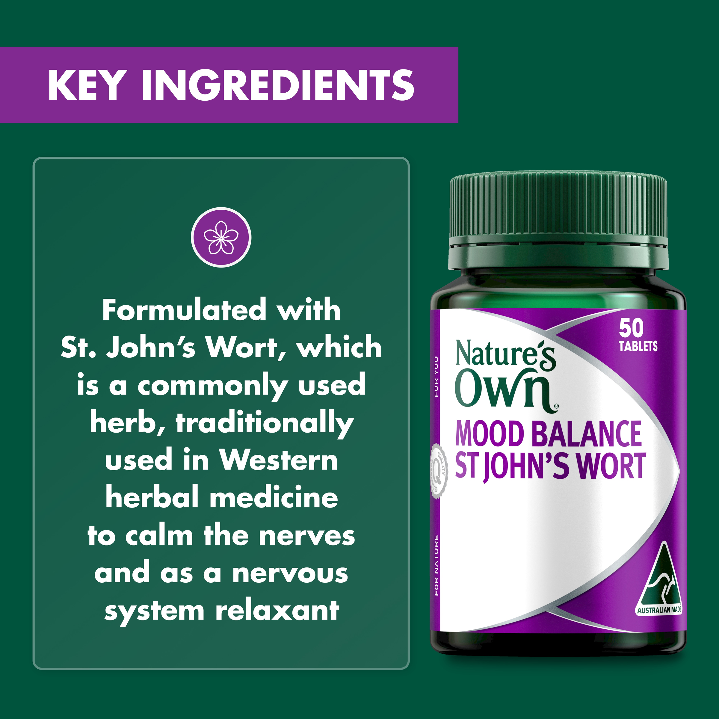NATURES OWN MOOD BALANCE ST JOHNS WORT 50 TABLETS - Image 6