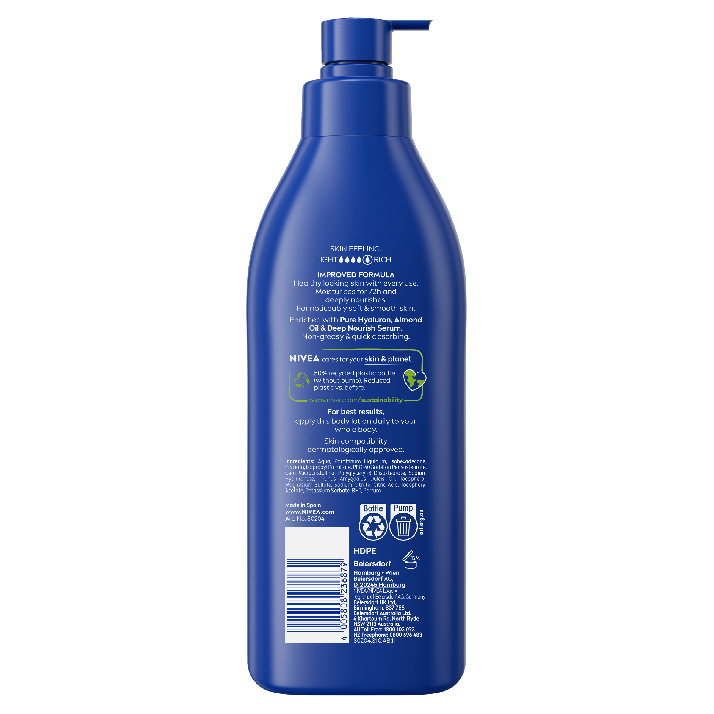 NIVEA RICH NOURISHING BODY LOTION 400ML - Image 2