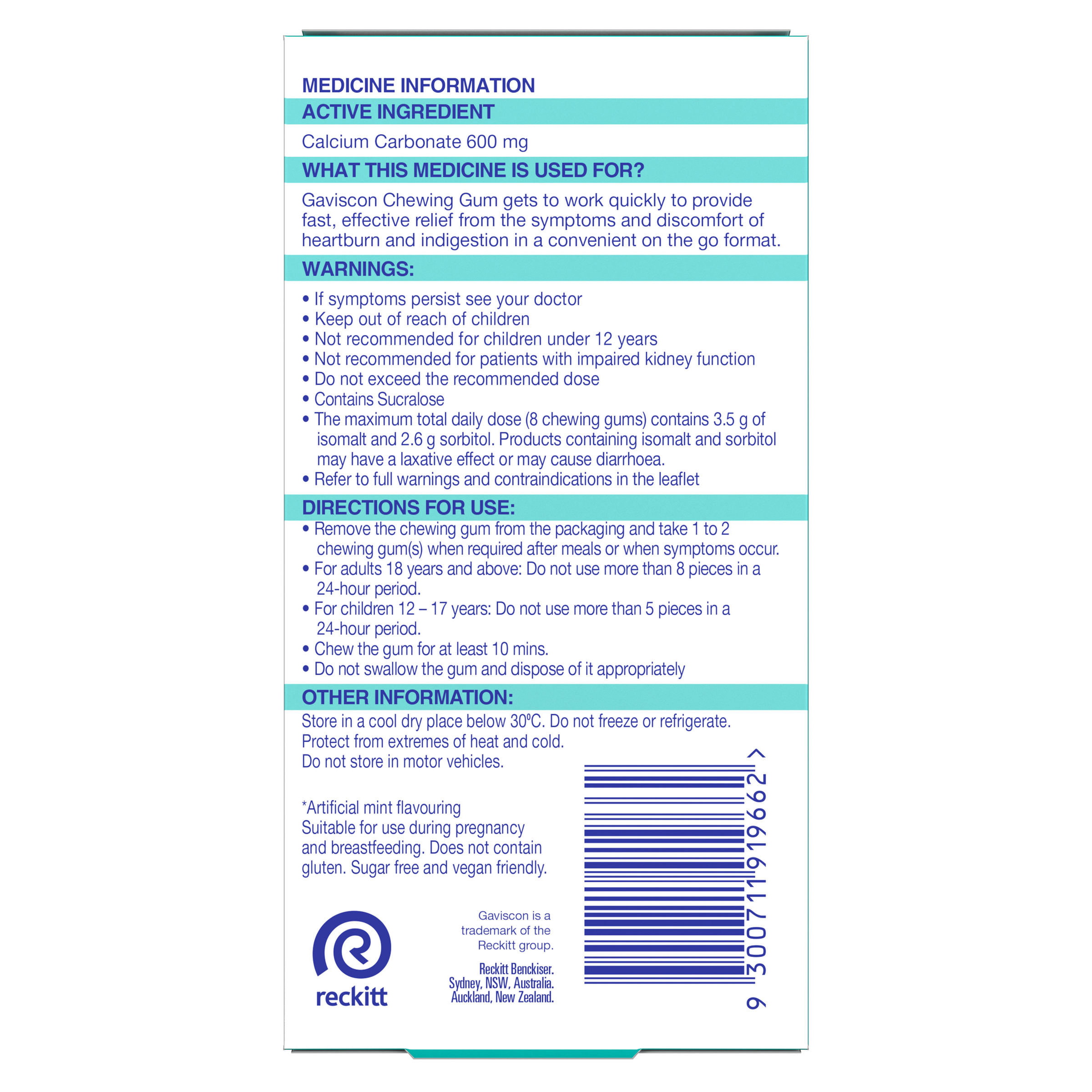 GAVISCON CHEWING GUM MINT 10 PACK - Image 4