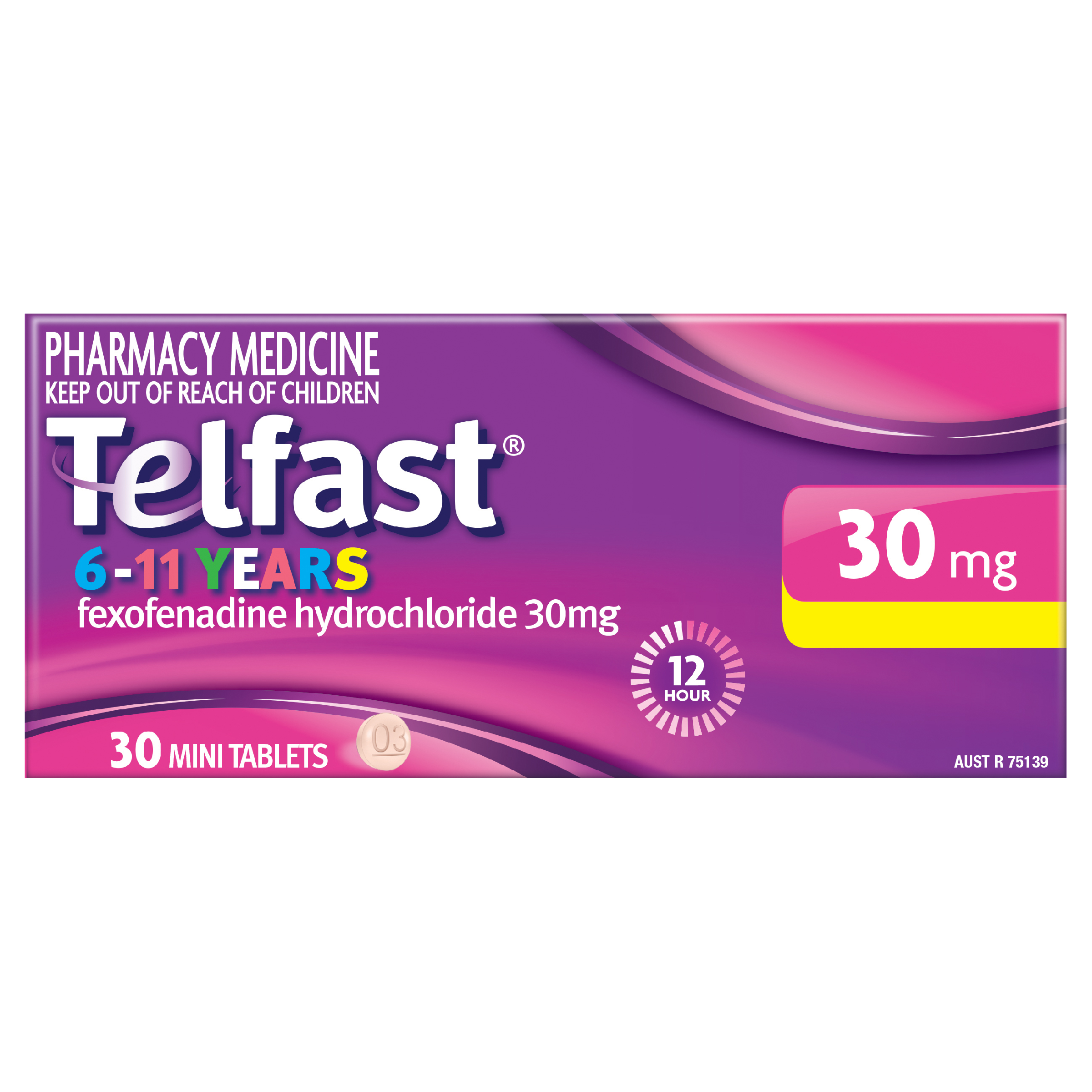 TELFAST KIDS 6-11 YEARS 30MG MINI 30 TABLETS - Image 2