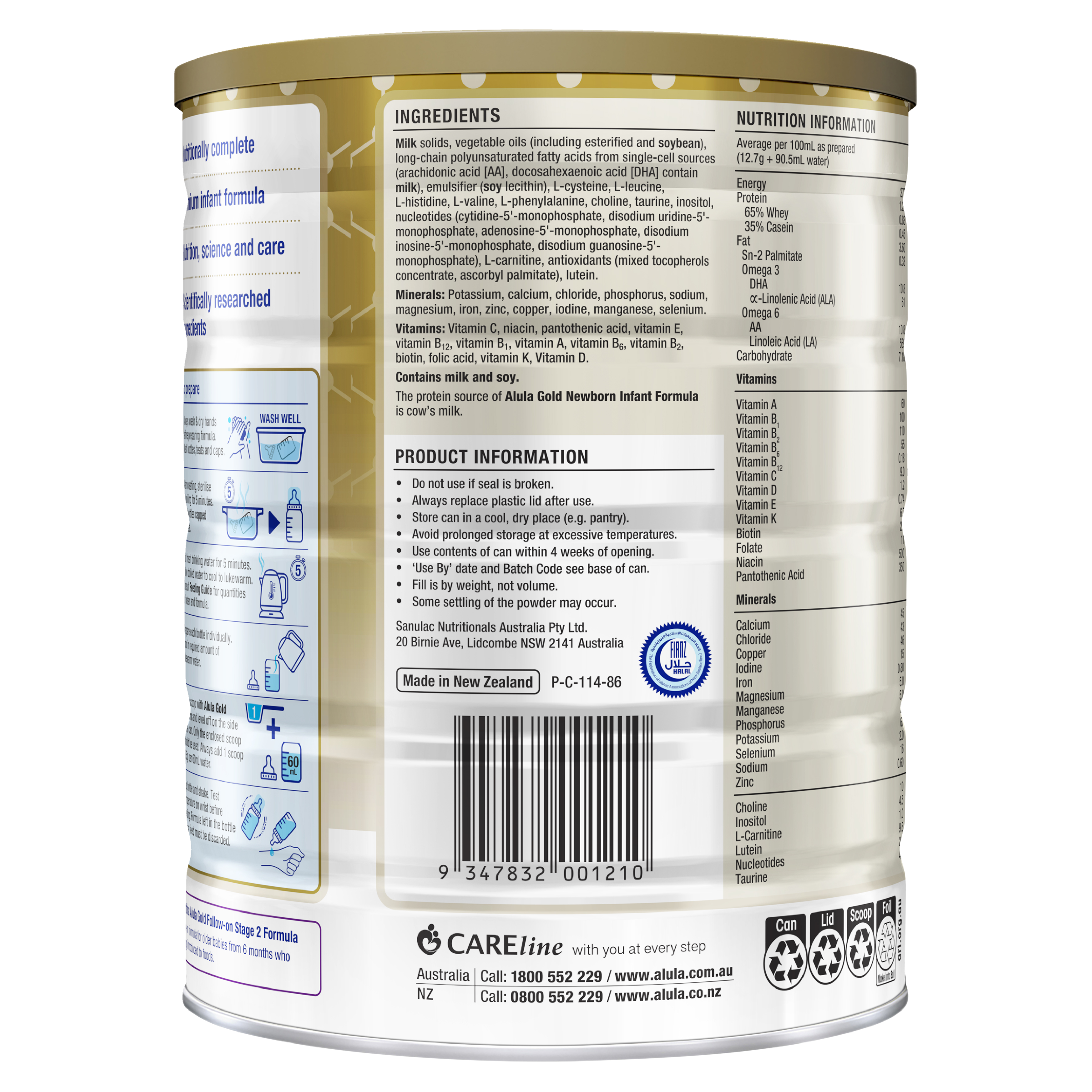 S26 ALULA GOLD NEWBORN INFANT FORMULA STAGE 1 900G - Image 4