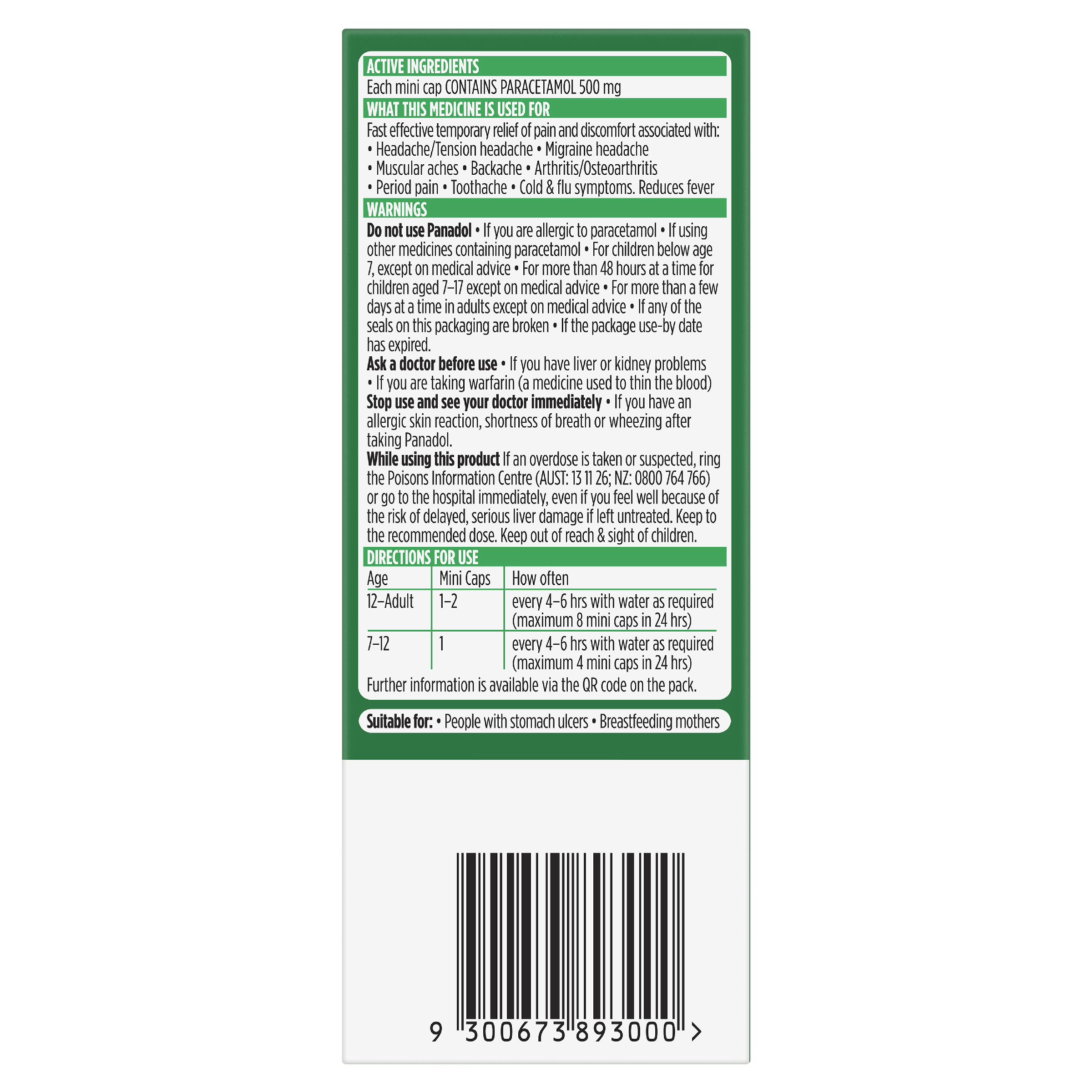 PANADOL 500MG 16 MINI CAPSULES - Image 4