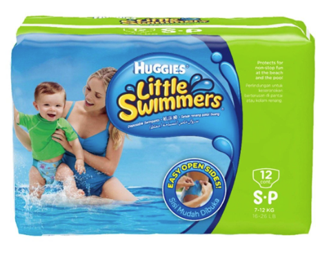 HUGGIES SWIM PANTS SMALL 7-12KGS 12 PACK