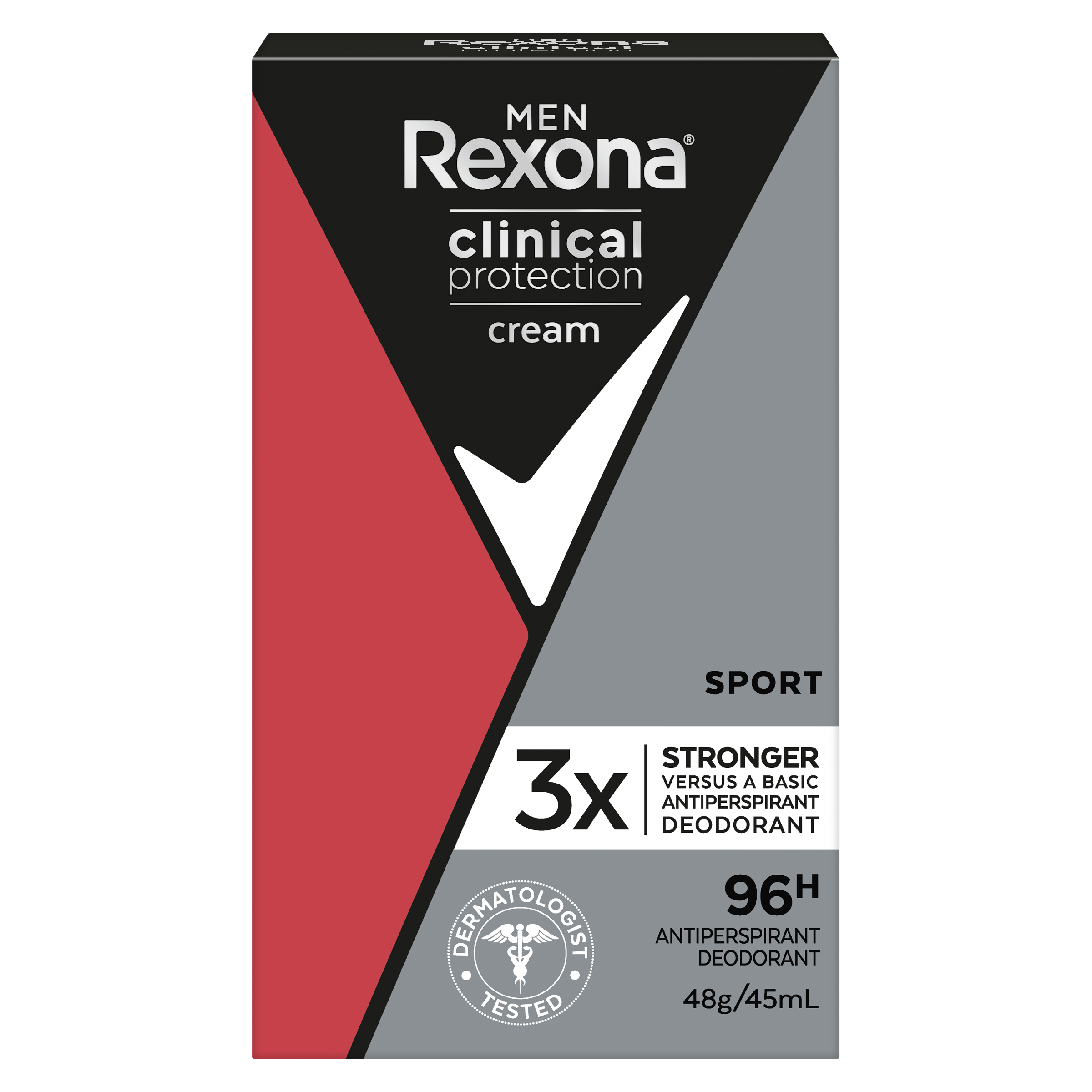 REXONA MEN CLINICAL ANTIPERSPIRANT CREAM SPORT 96HR 45ML - Image 2