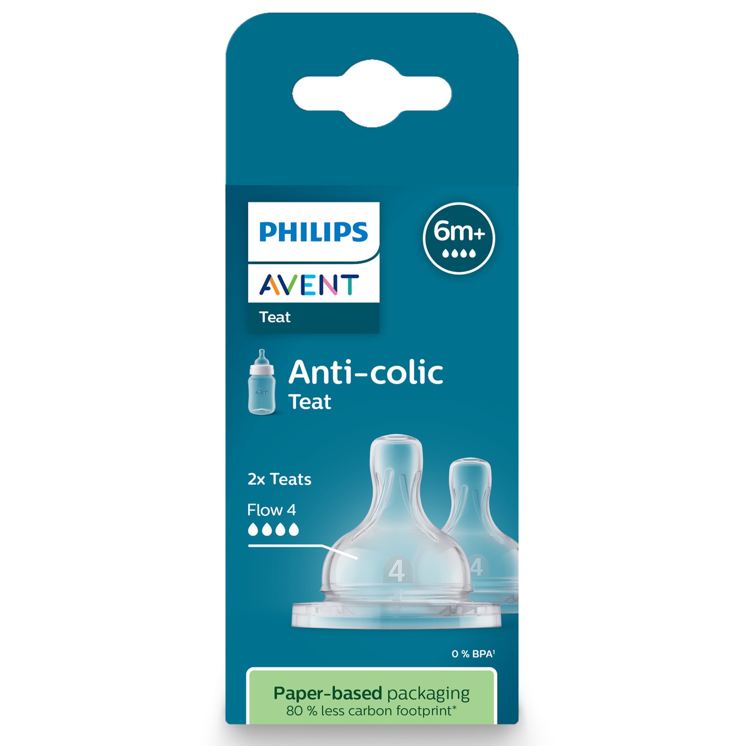 AVENT ANTI COLIC TEAT SILICONE FAST 2 PACK - Image 2