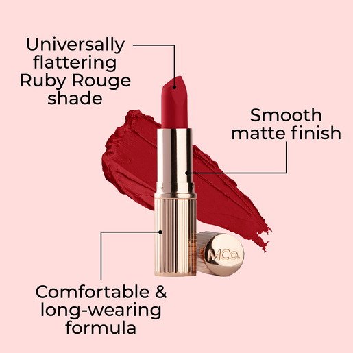 MCO BEAUTY CREME MATTE LUXE LIPSTICK RUBY ROUGE 3.5G - Image 3