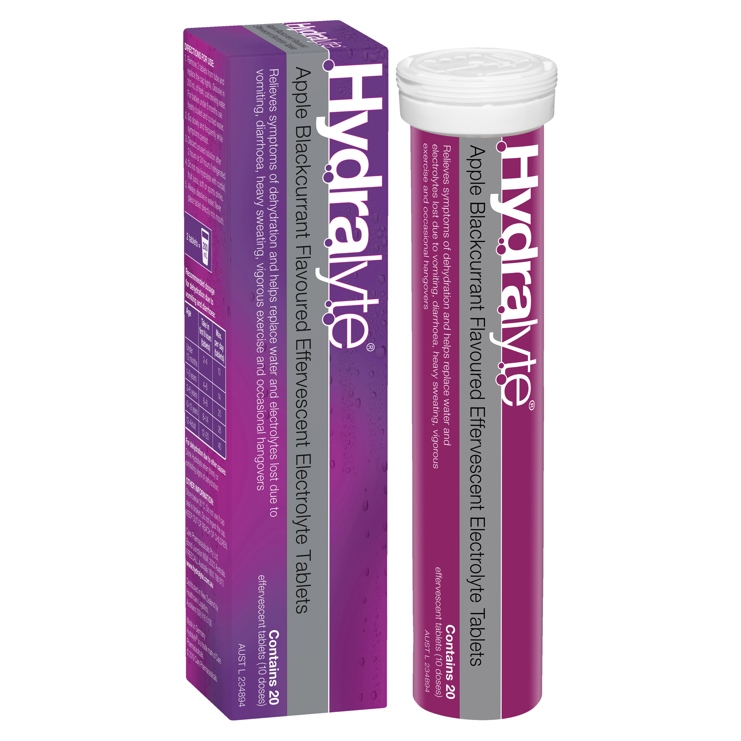 HYDRALYTE EFFERVESCENT APPLE BLACKCURRANT 20 TABLETS - Image 10