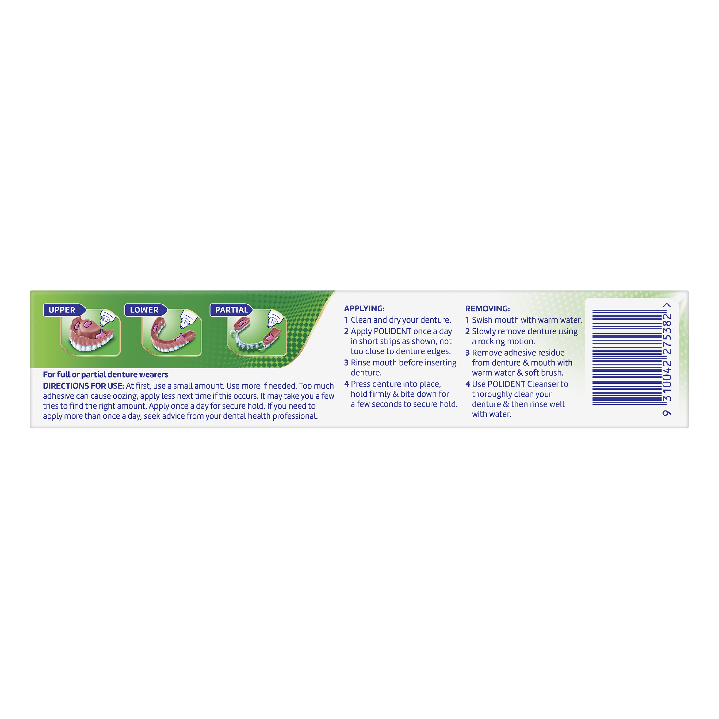 POLIDENT DENTURE ADHESIVE FRESH ACTIVE CREAM 60G - Image 4