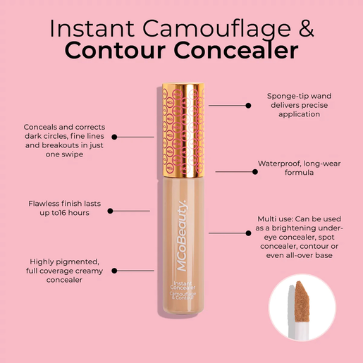 MCO BEAUTY INSTANT CONCEALER CAMOUFLAGE & CONTOUR IVORY 10ML - Image 2