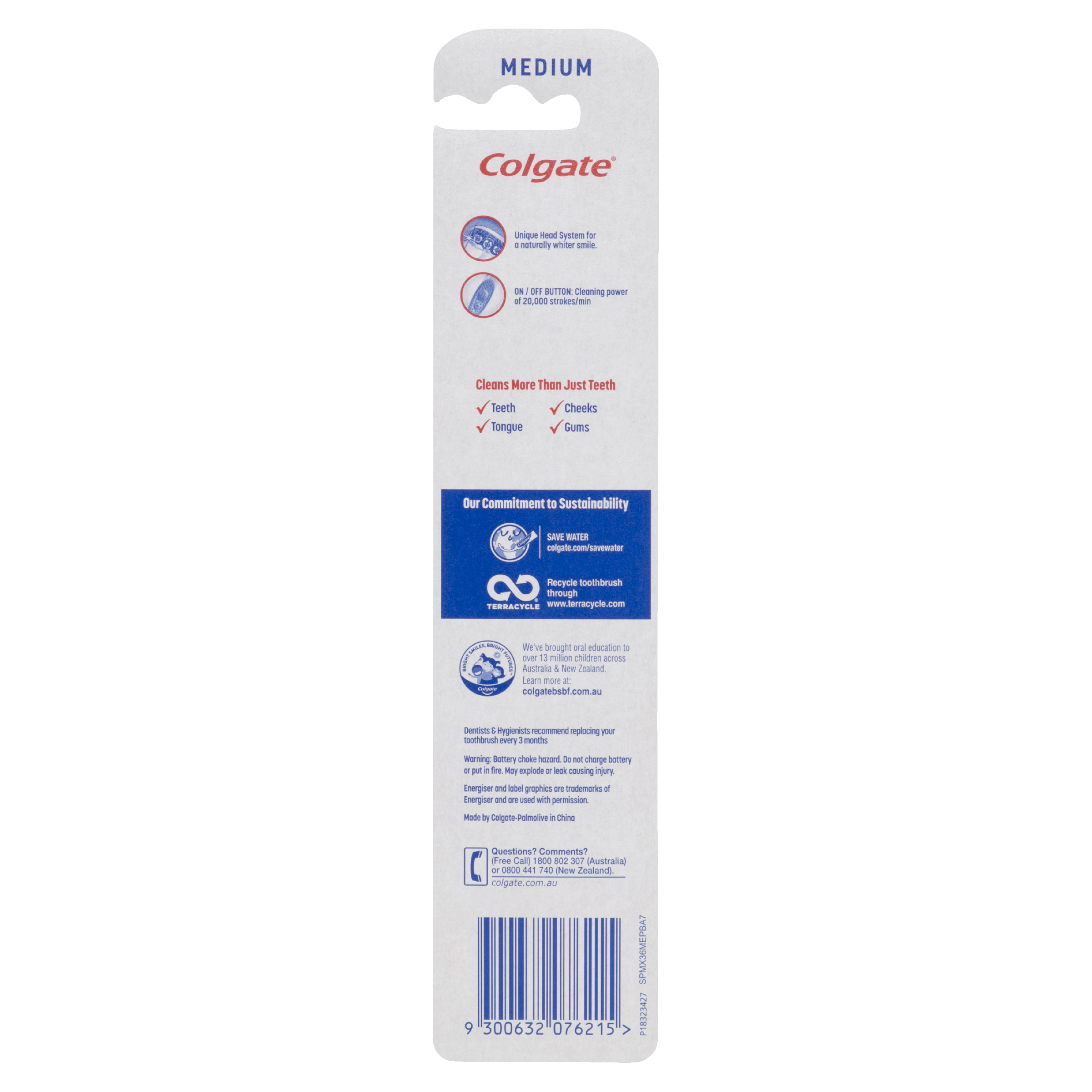 COLGATE TOOTHBRUSH OPTIC WHITE 360° POWER SONIC MEDIUM 1 PACK - Image 2