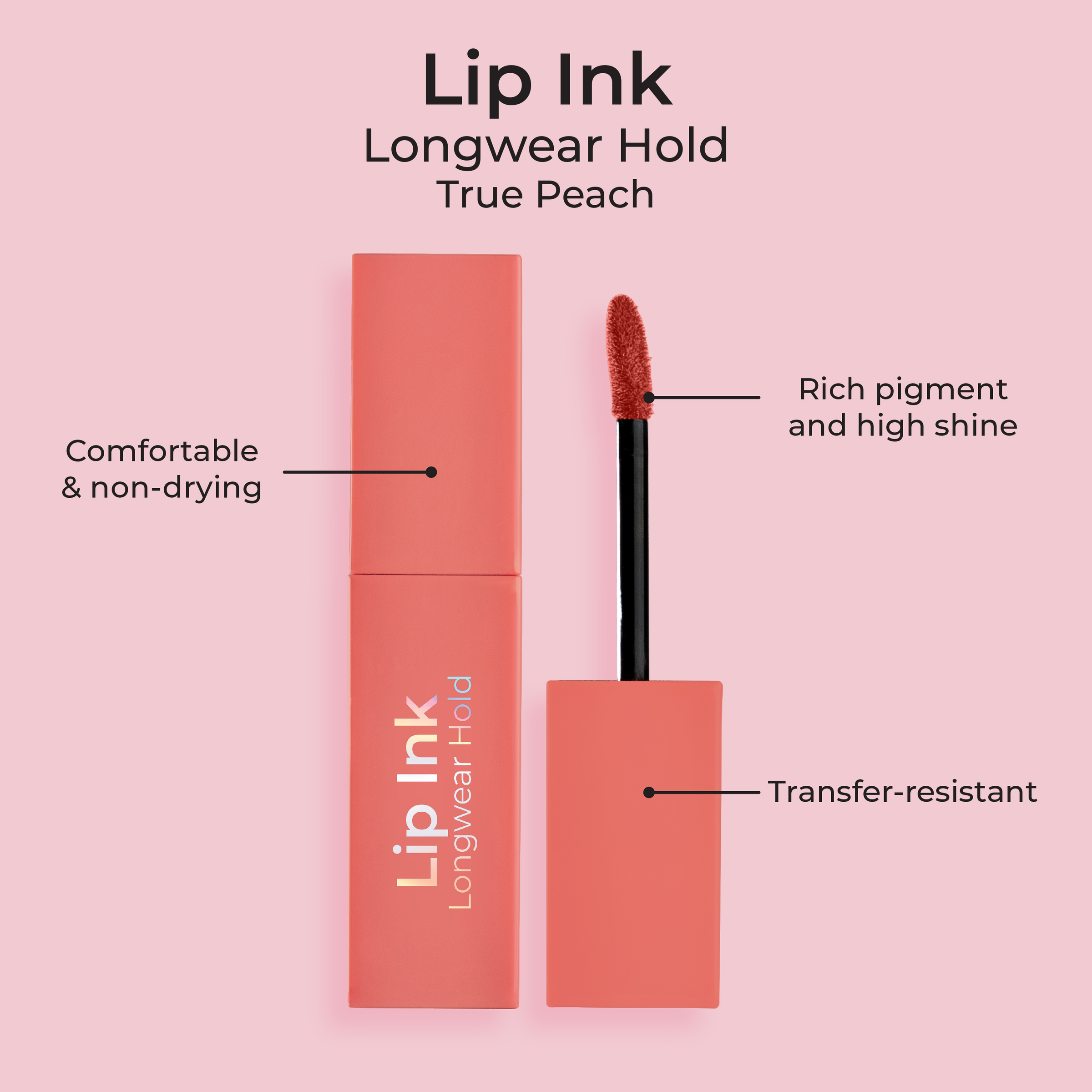 MCO BEAUTY LIP INK LONGWEAR HOLD TRUE PEACH 4.2ML - Image 2
