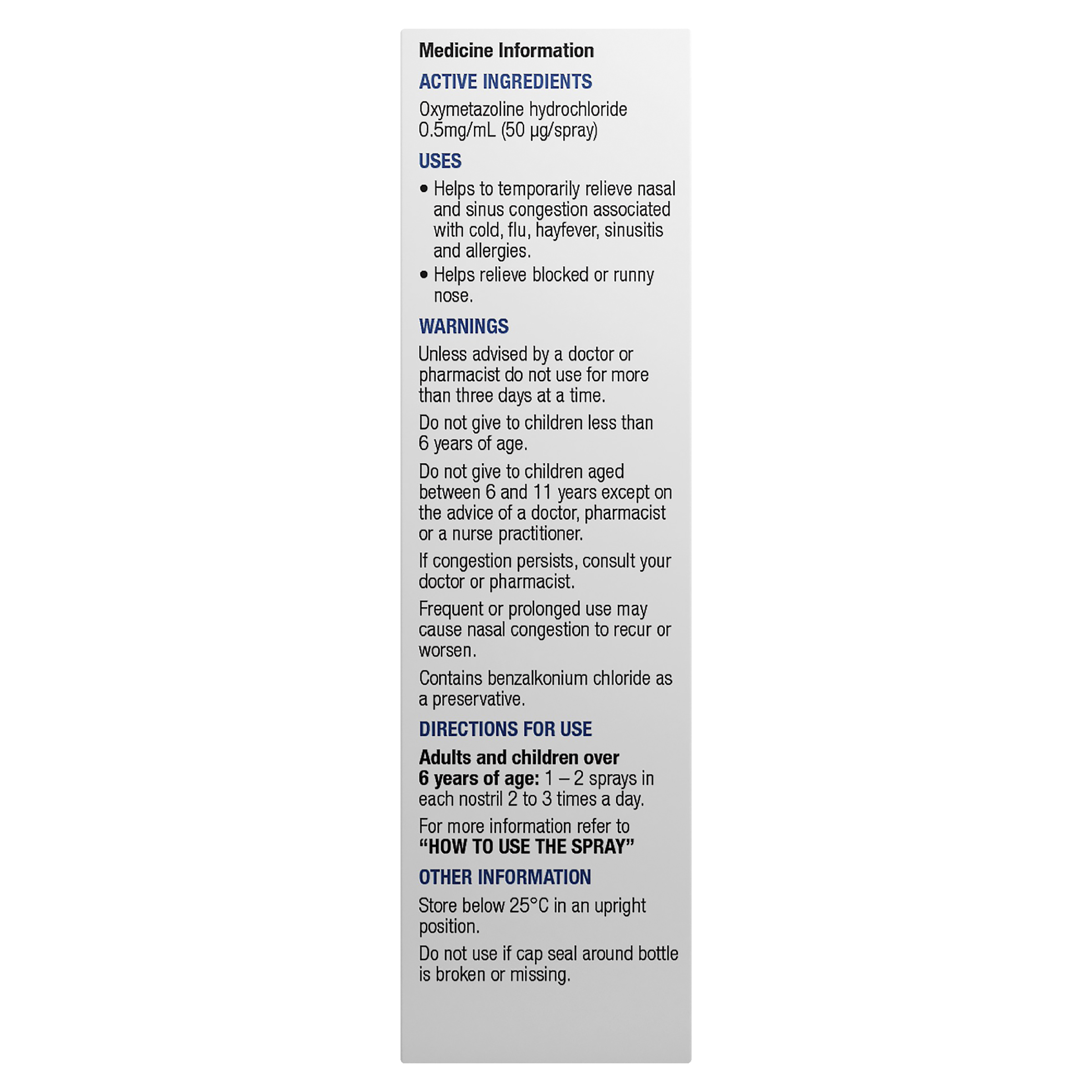 CHEMISTS OWN NASAL DECONGESTANT SPRAY 18ML - Image 4