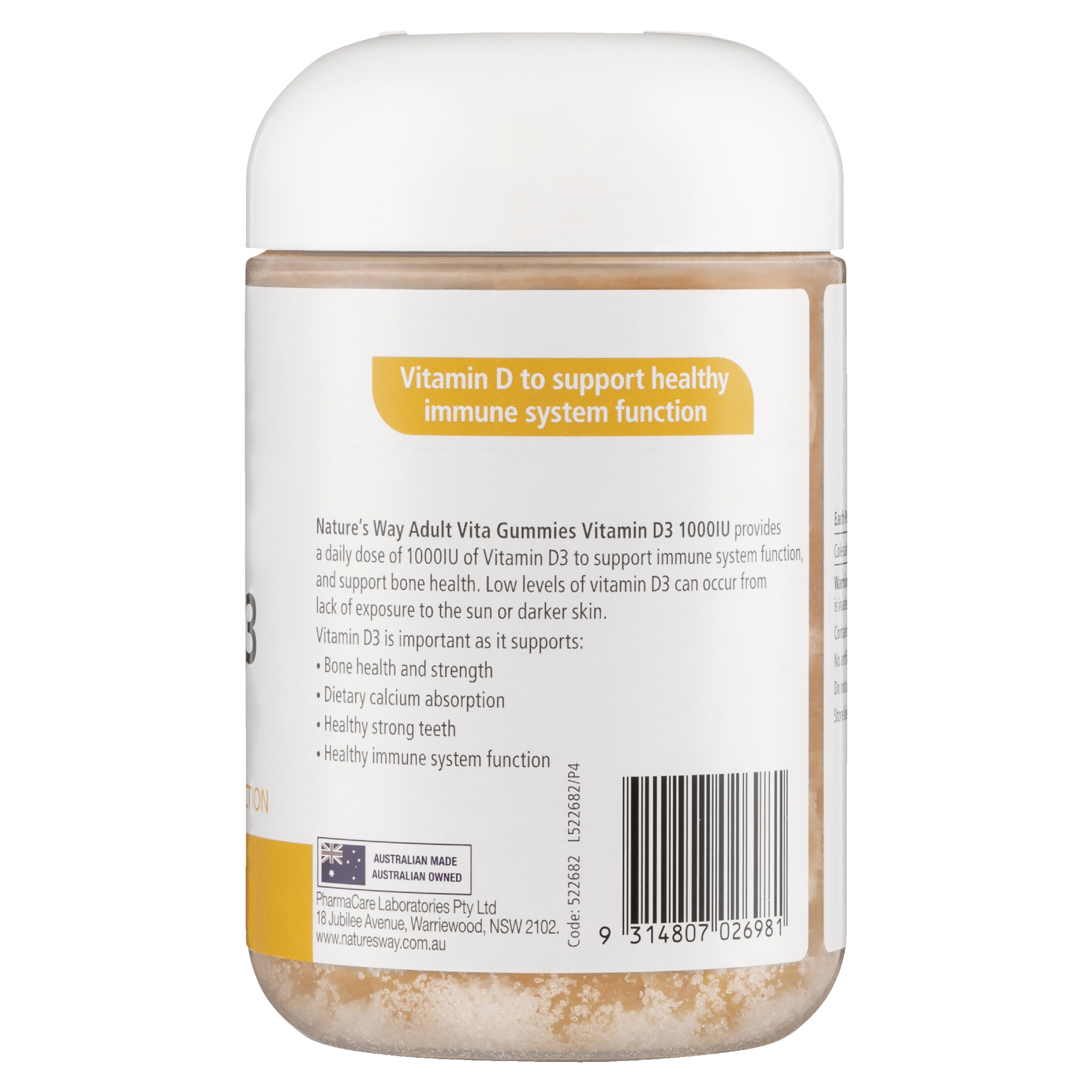 NATURES WAY ADULT GUMMIES VIT D3 1000IU 120 - Image 2