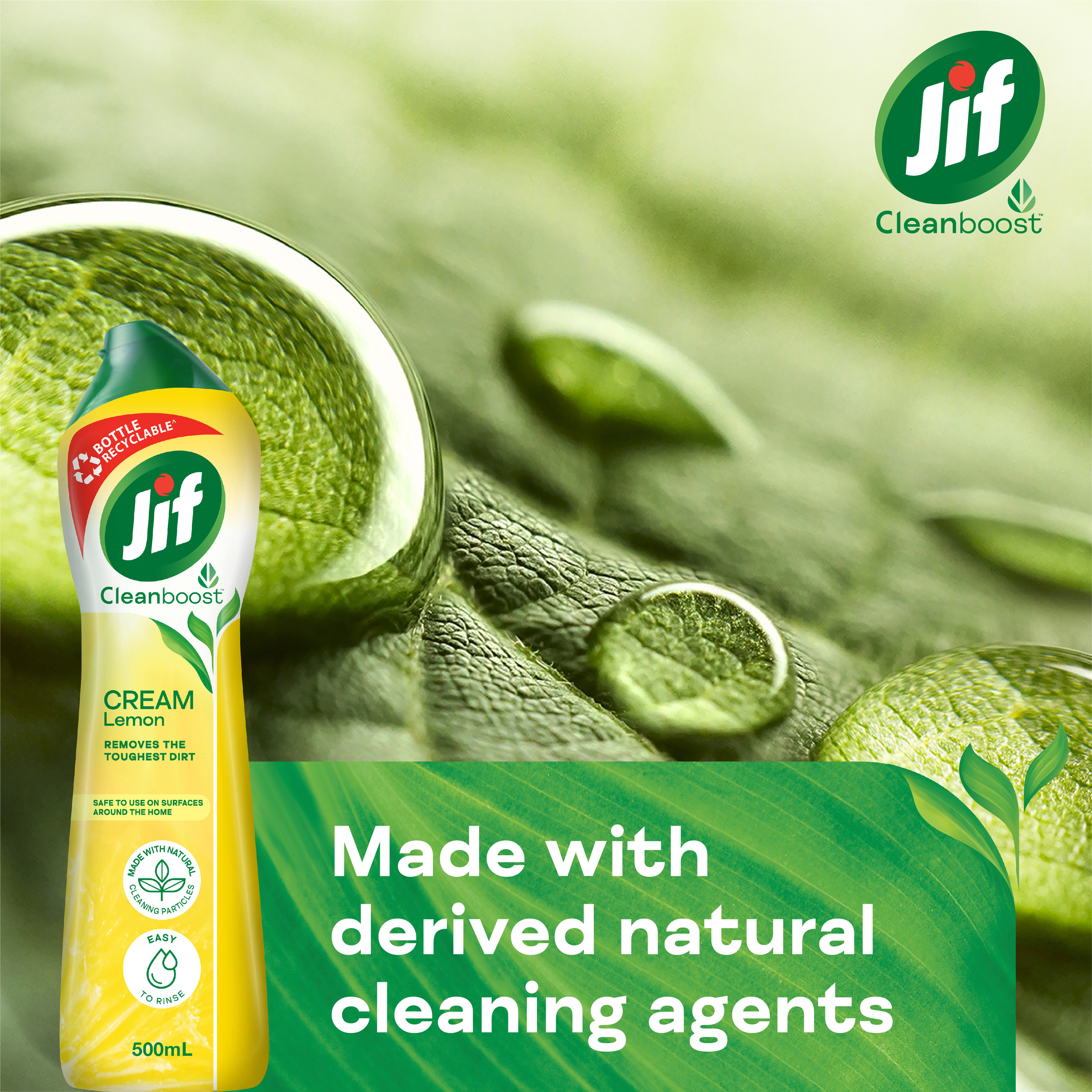 JIF WITH MICRO PARTICLES CREAM CLEANSER LEMON 500ML - Image 5