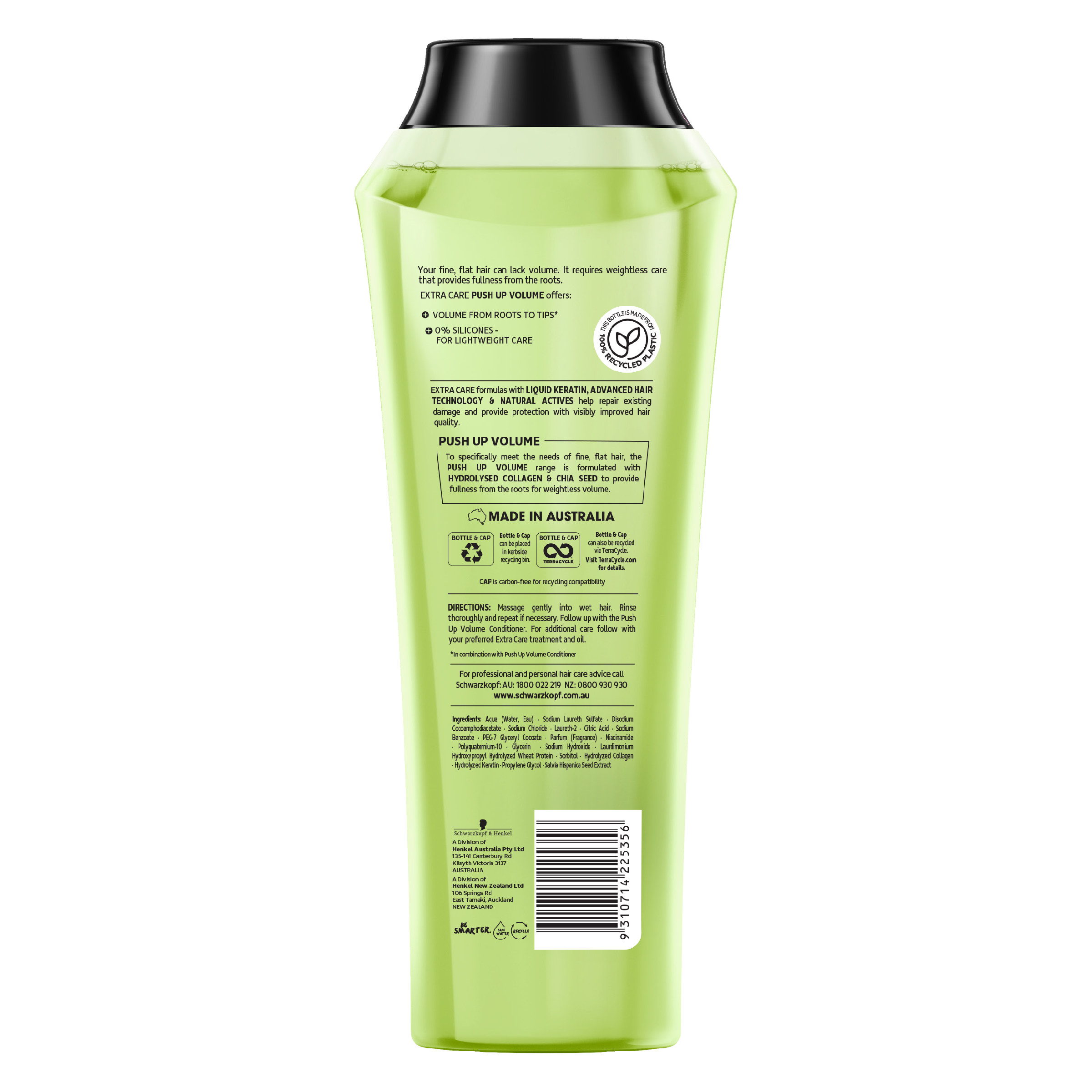 SCHWARZKOPF EXTRA CARE PUSH UP VOLUME SHAMPOO 400ML - Image 2