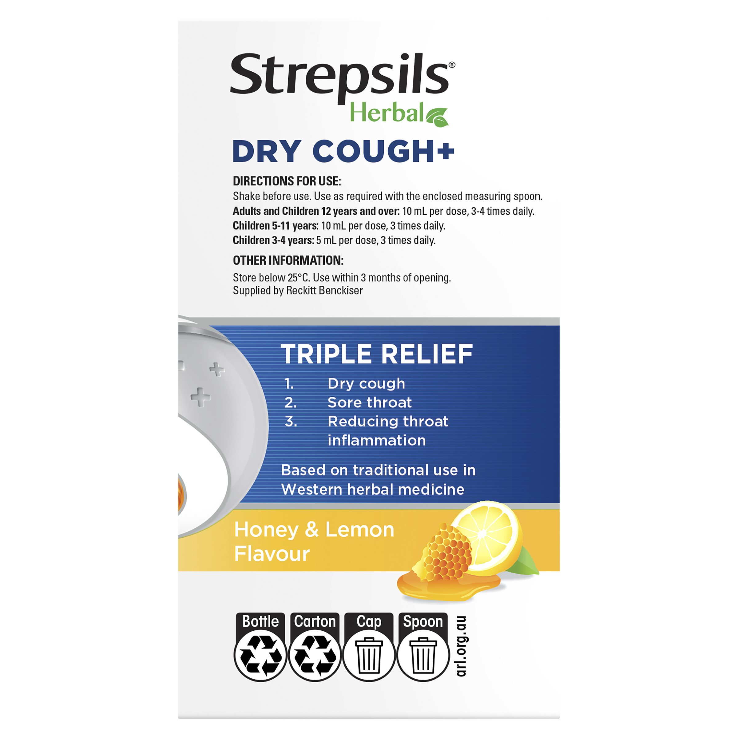 STREPSILS HERBAL + DRY COUGH 200ML LIQUID - Image 2