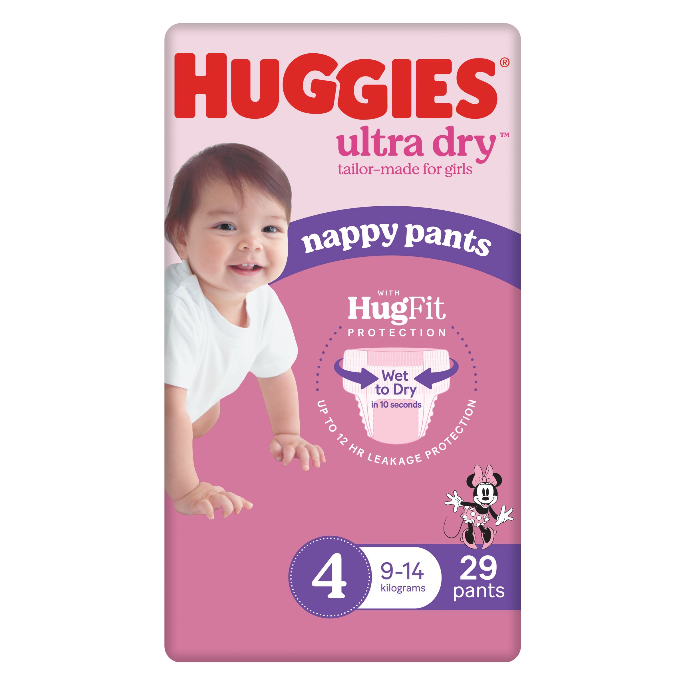 HUGGIES ULTRADRY NAPPY PANTS TODDLER GIRL 29 PACK - Image 4