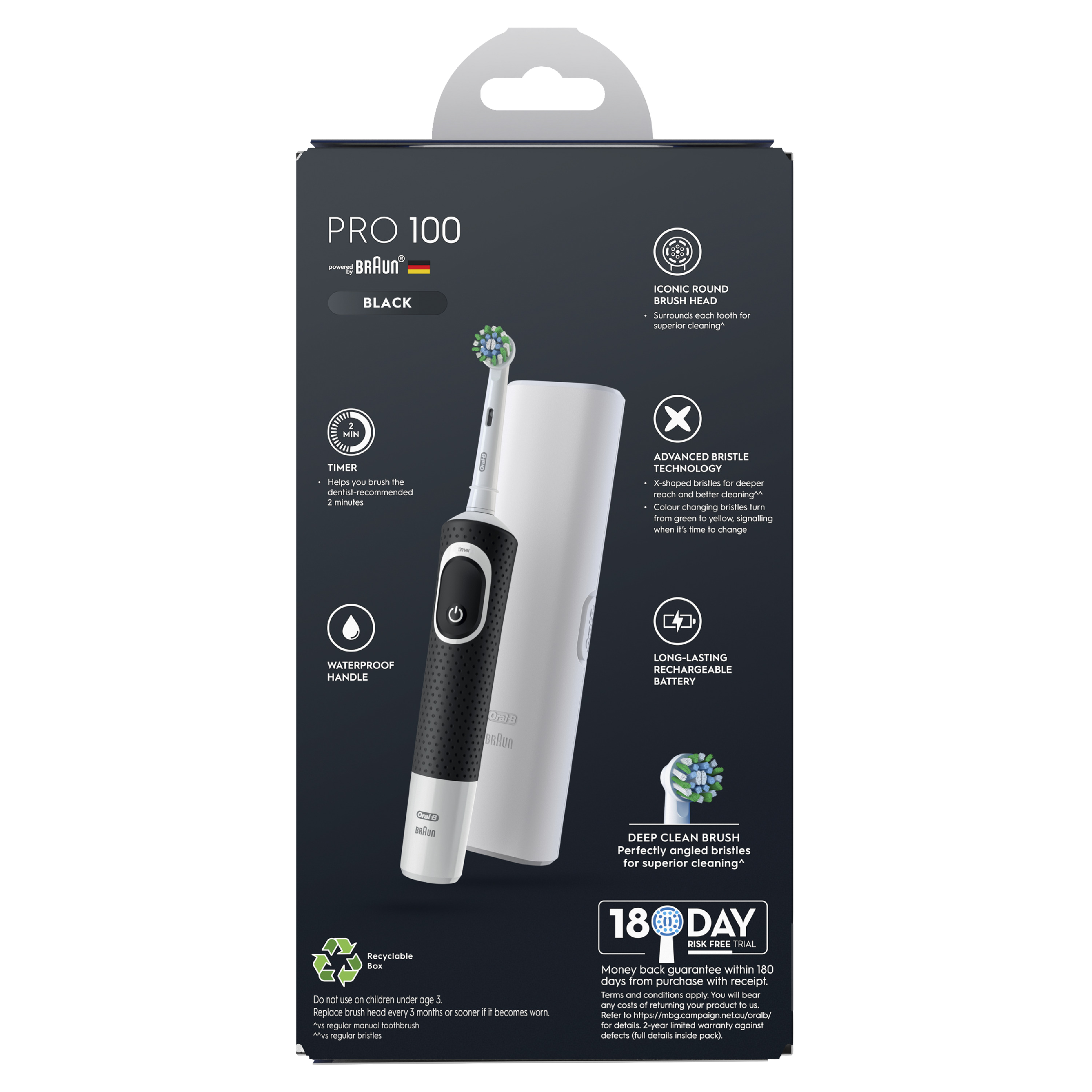 ORAL-B TOOTHPASTE PRO 100 POWER CROSSACTION BLACK + TRAVEL CASE - Image 10