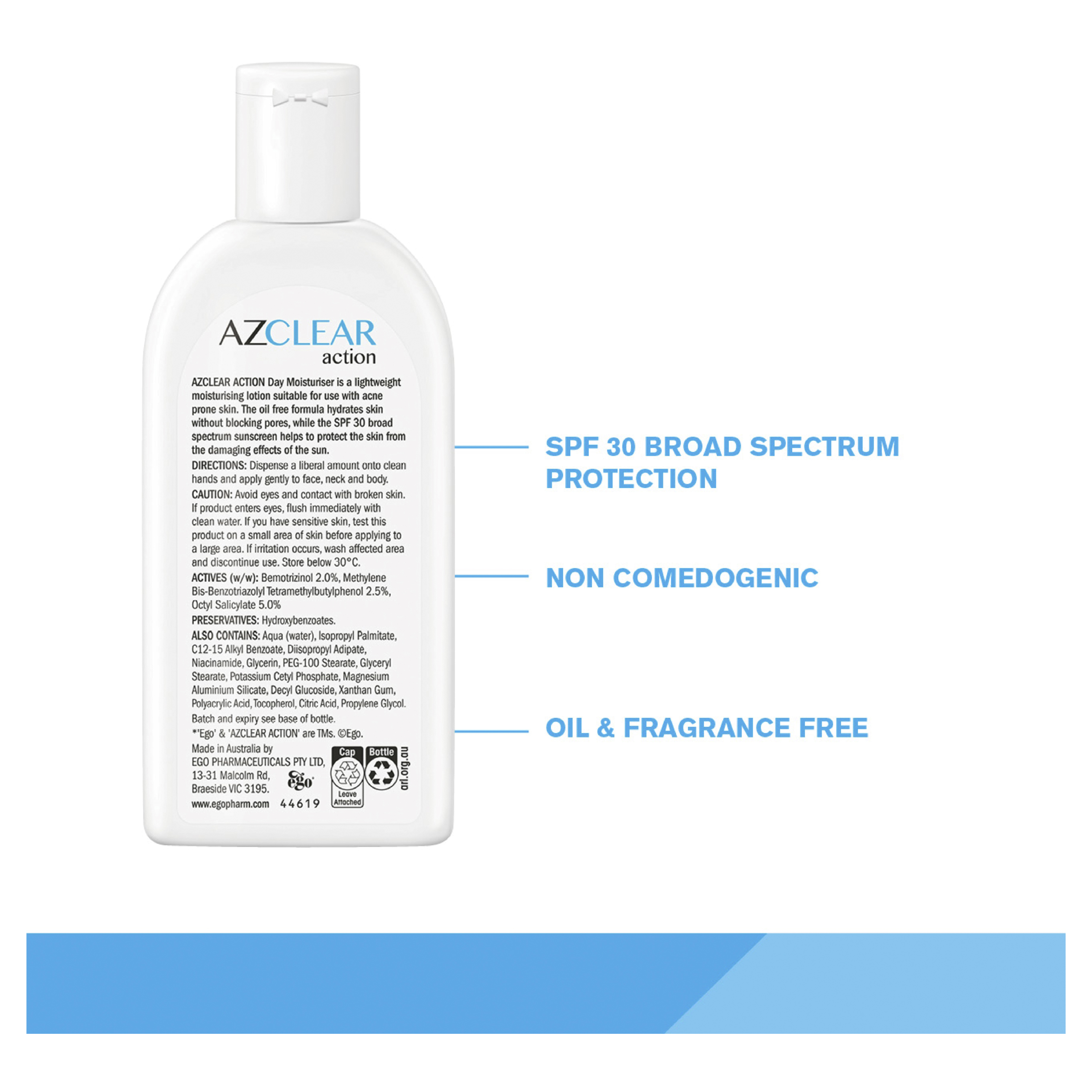 EGO AZCLEAR ACNE ACTION MOISTURISER SPF30+ 120ML - Image 3