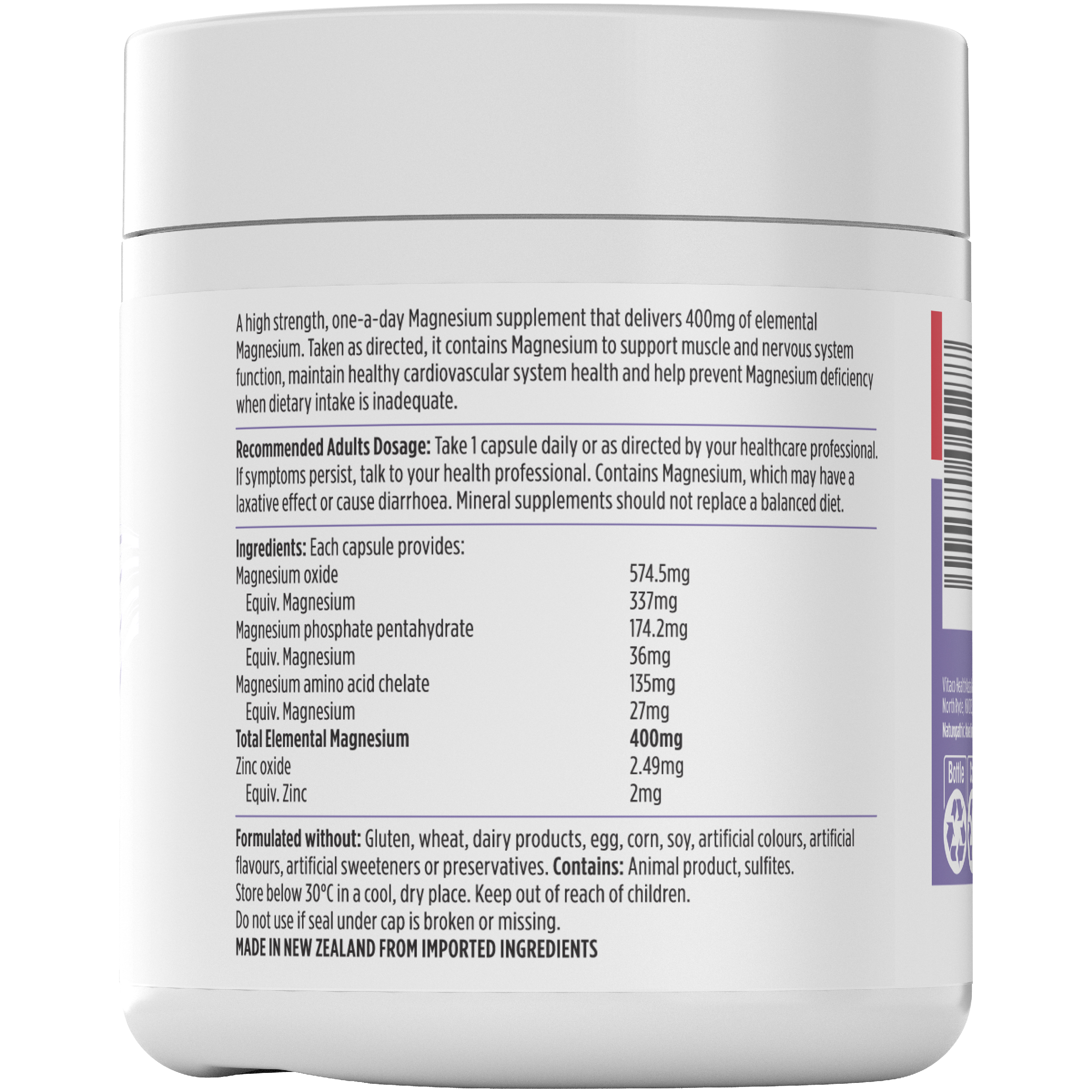 NUTRALIFE MAGNESIUM FORTE DAILY 200 CAPSULES - Image 2