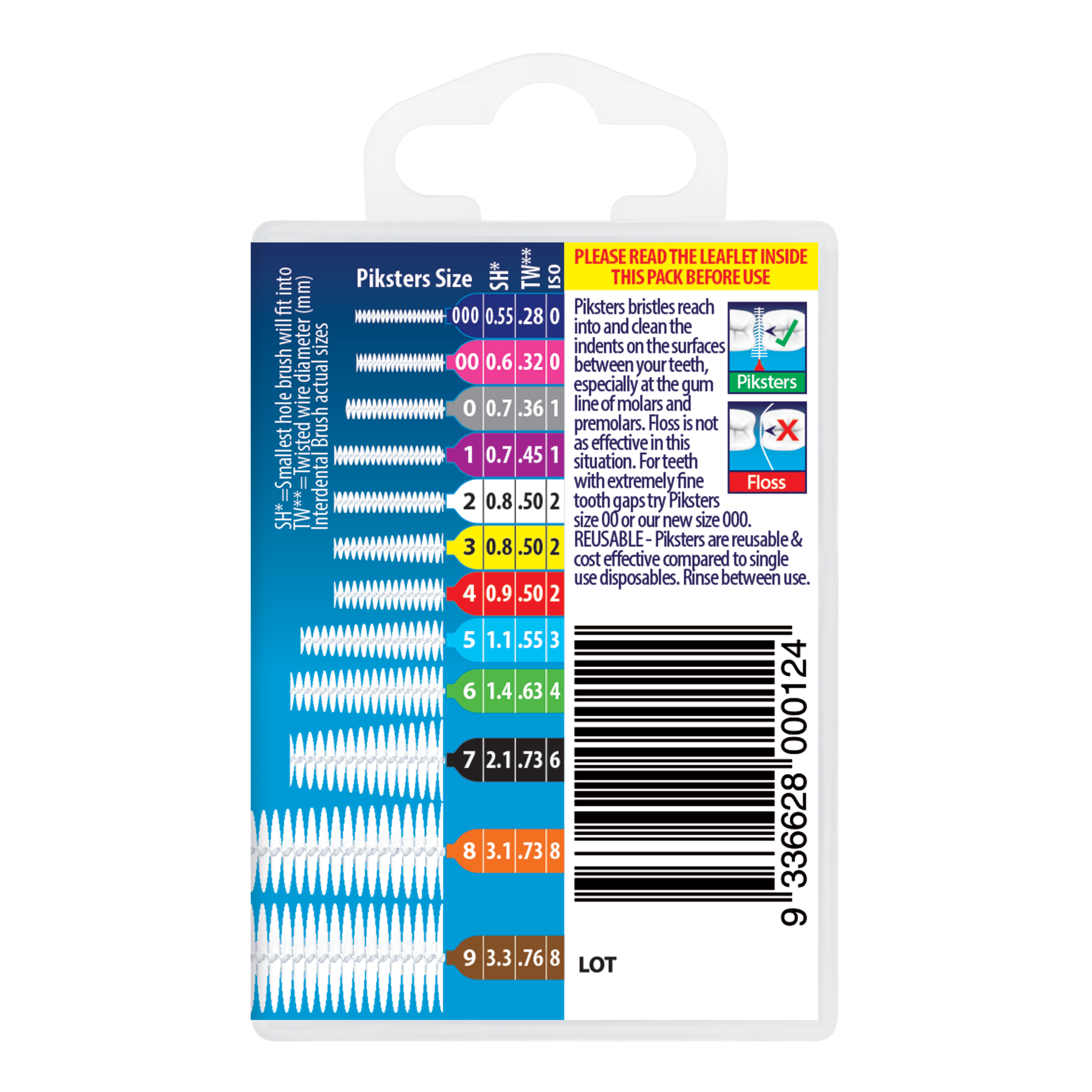 PIKSTERS INTERDENTAL BRUSH SIZE 2 WHITE 40 PACK - Image 4