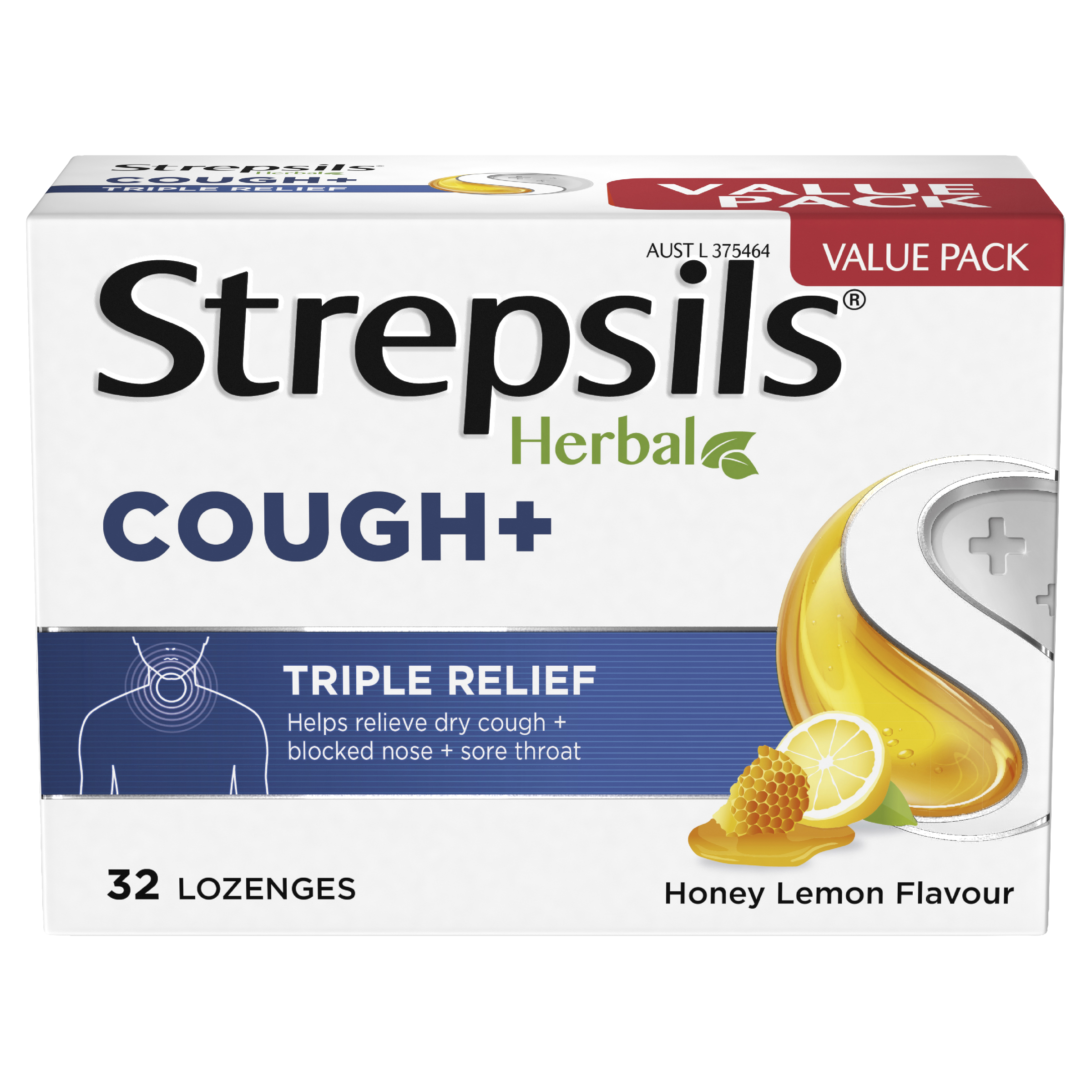 STREPSILS HERBAL COUGH  HONEY LEMON 32 LOZENGES - Image 8
