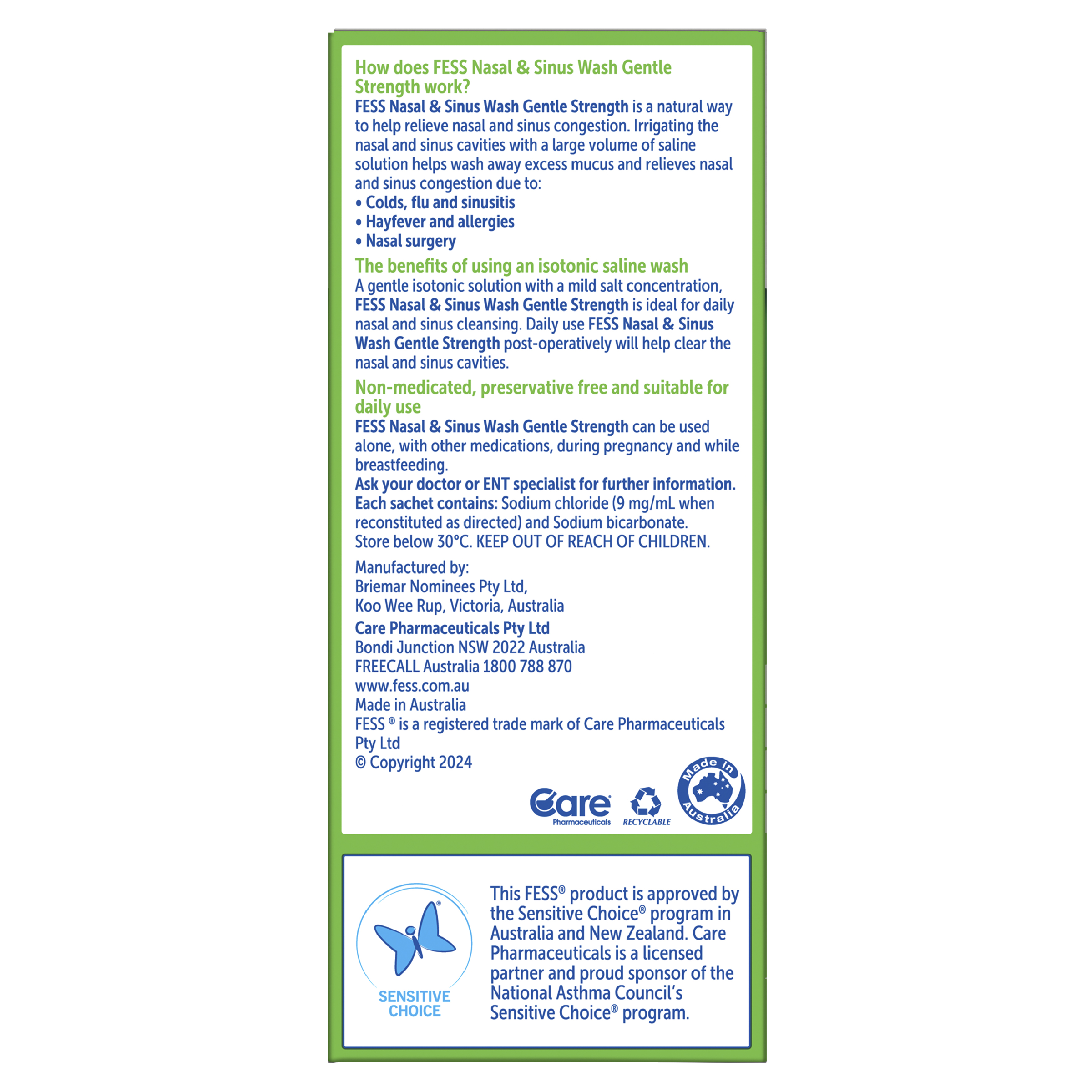 FESS NASAL AND SINUS WASH GENTLE KIT 12 - Image 3