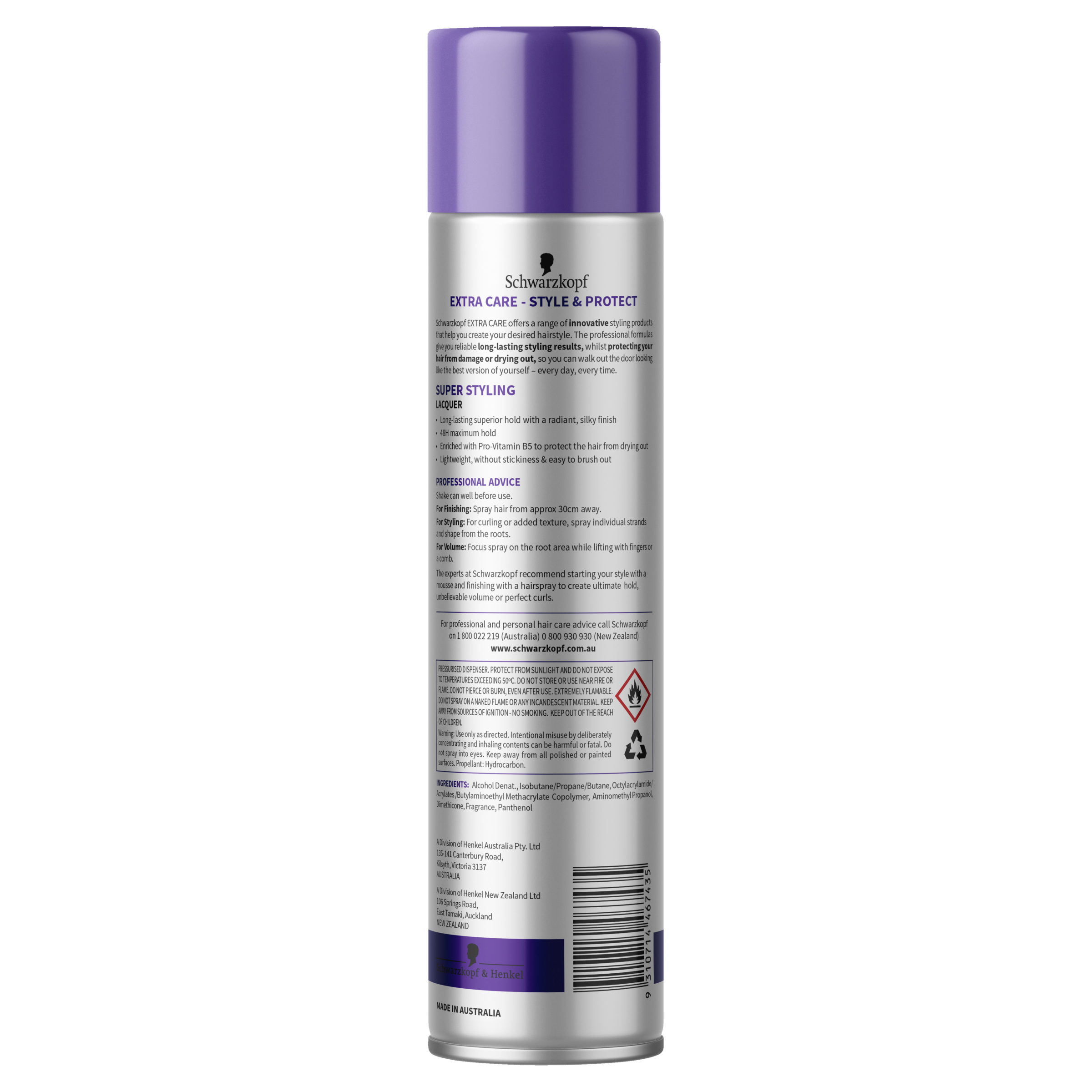 SCHWARZKOPF EXTRA CARE SUPER STYLING HAIR LACQUER 250G - Image 2
