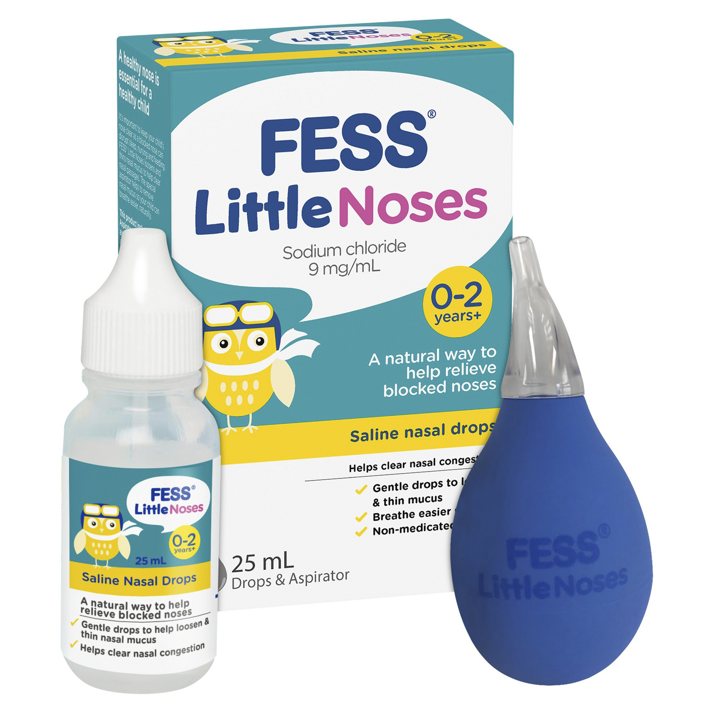 FESS LITTLE NOSES SALINE DROPS + ASPIRATOR 25ML - Image 10