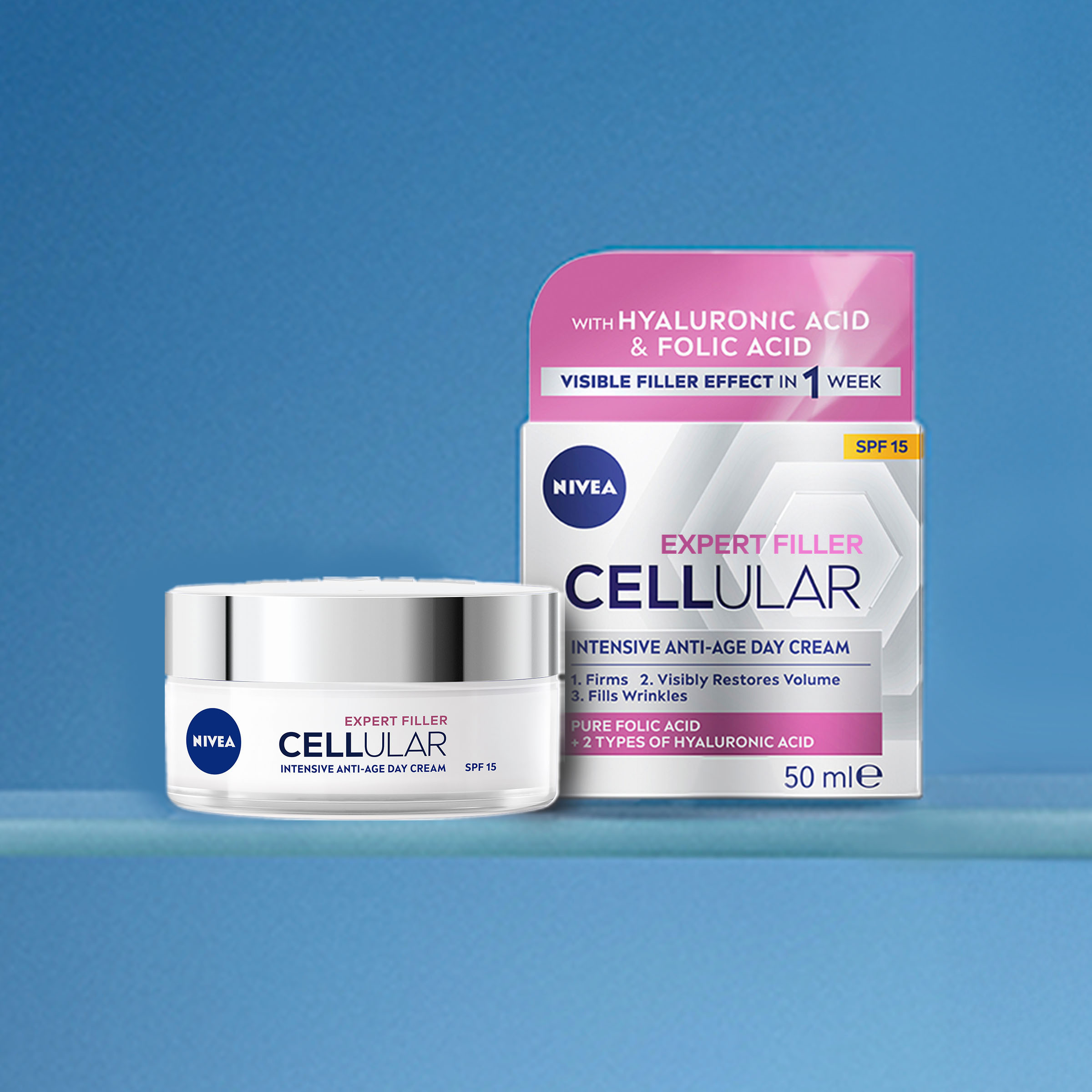 NIVEA CELLULAR EXPERT FILLER ANTI AGE DAY CREAM SPF15 50ML - Image 4