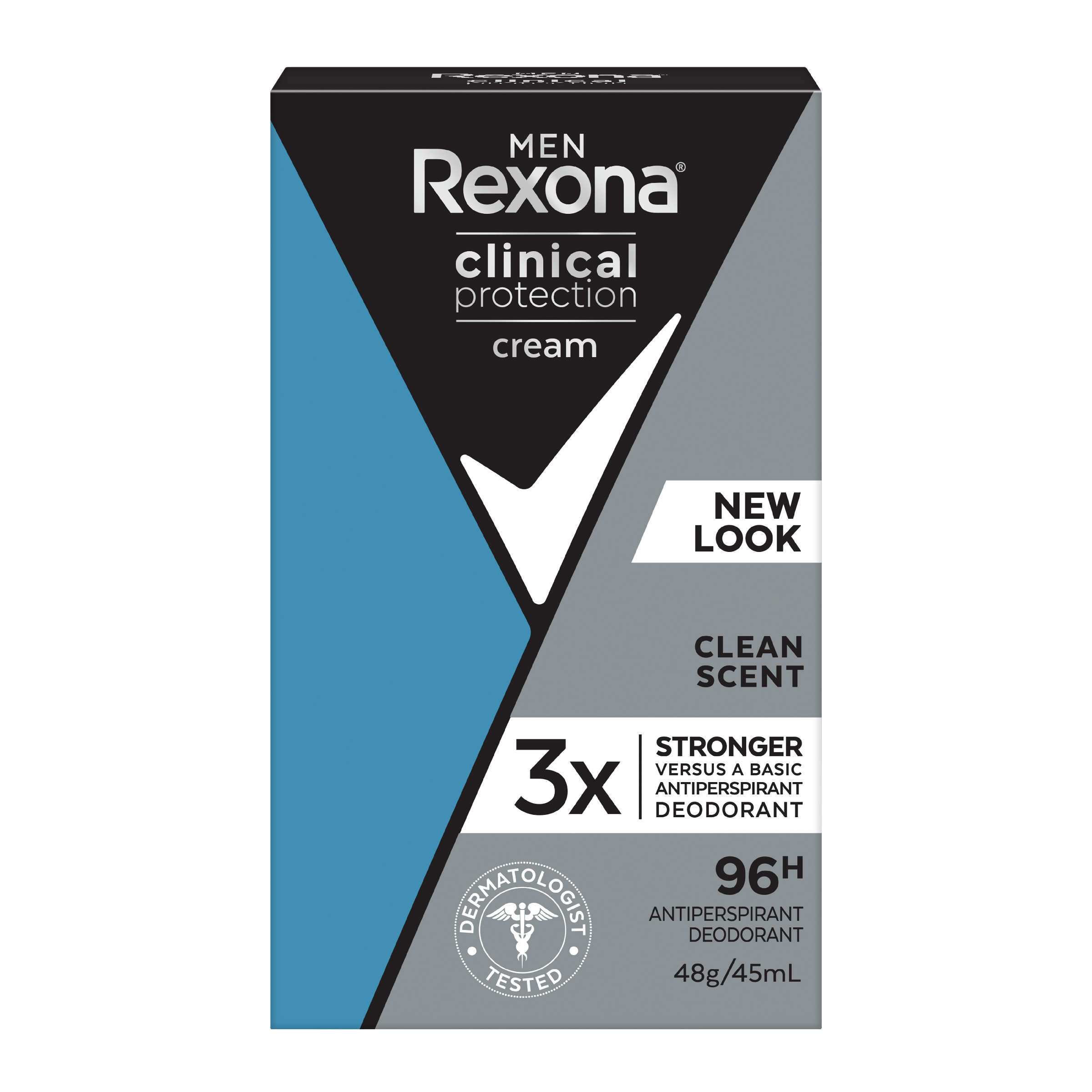 REXONA MEN CLINICAL ANTIPERSPIRANT CREAM CLEAN SCENT 96HR 45ML - Image 2