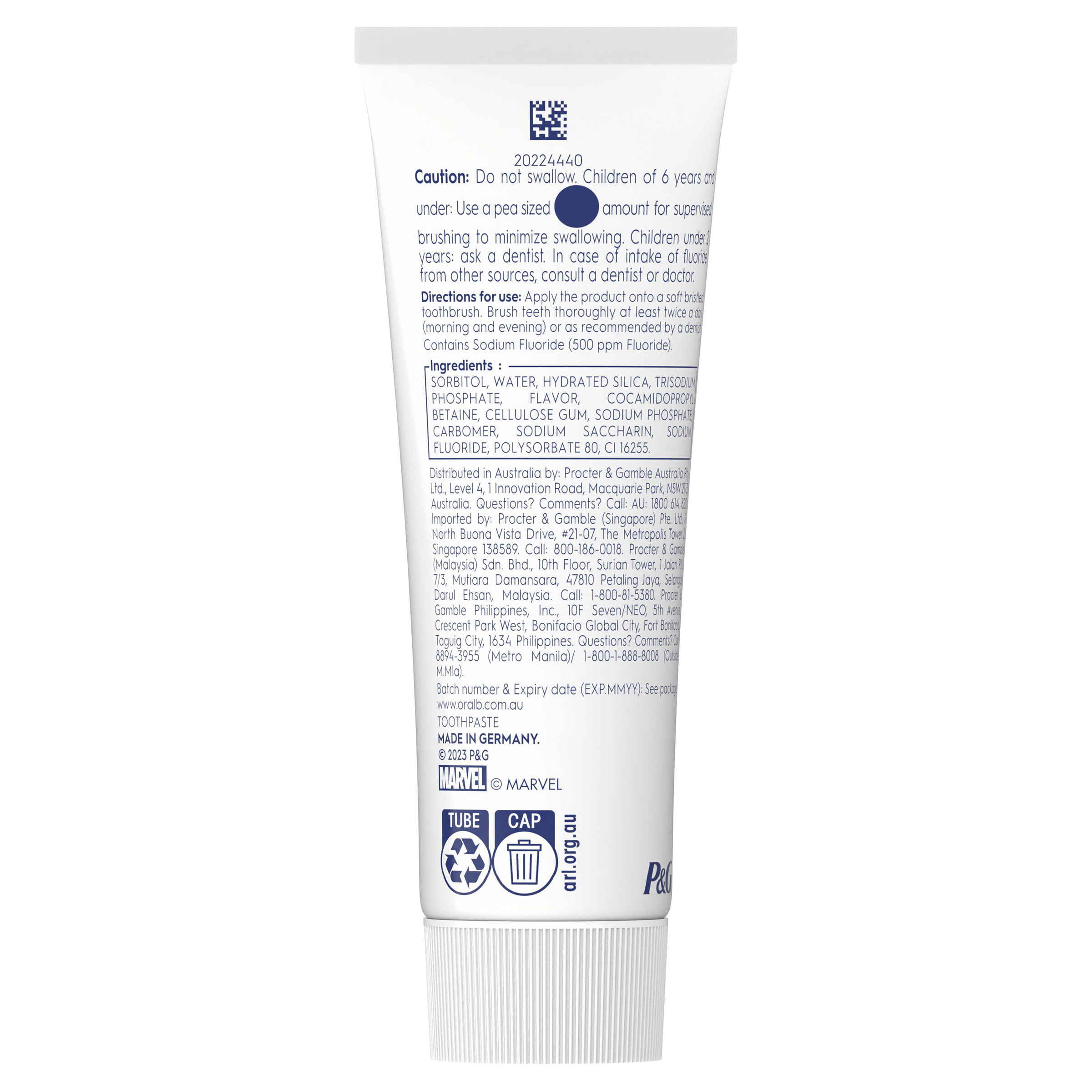 ORAL-B TOOTHPASTE STAGES SPIDERMAN 3-6 YEARS 92G - Image 2