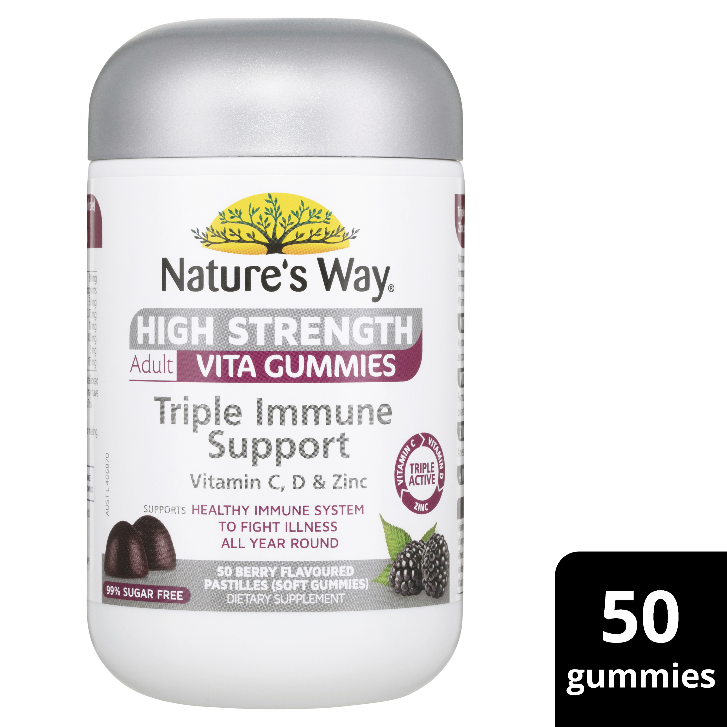 NATURES WAY ADULT VITA GUMMIES TRIPLE IMMUNE SUPPORT 50 - Image 8