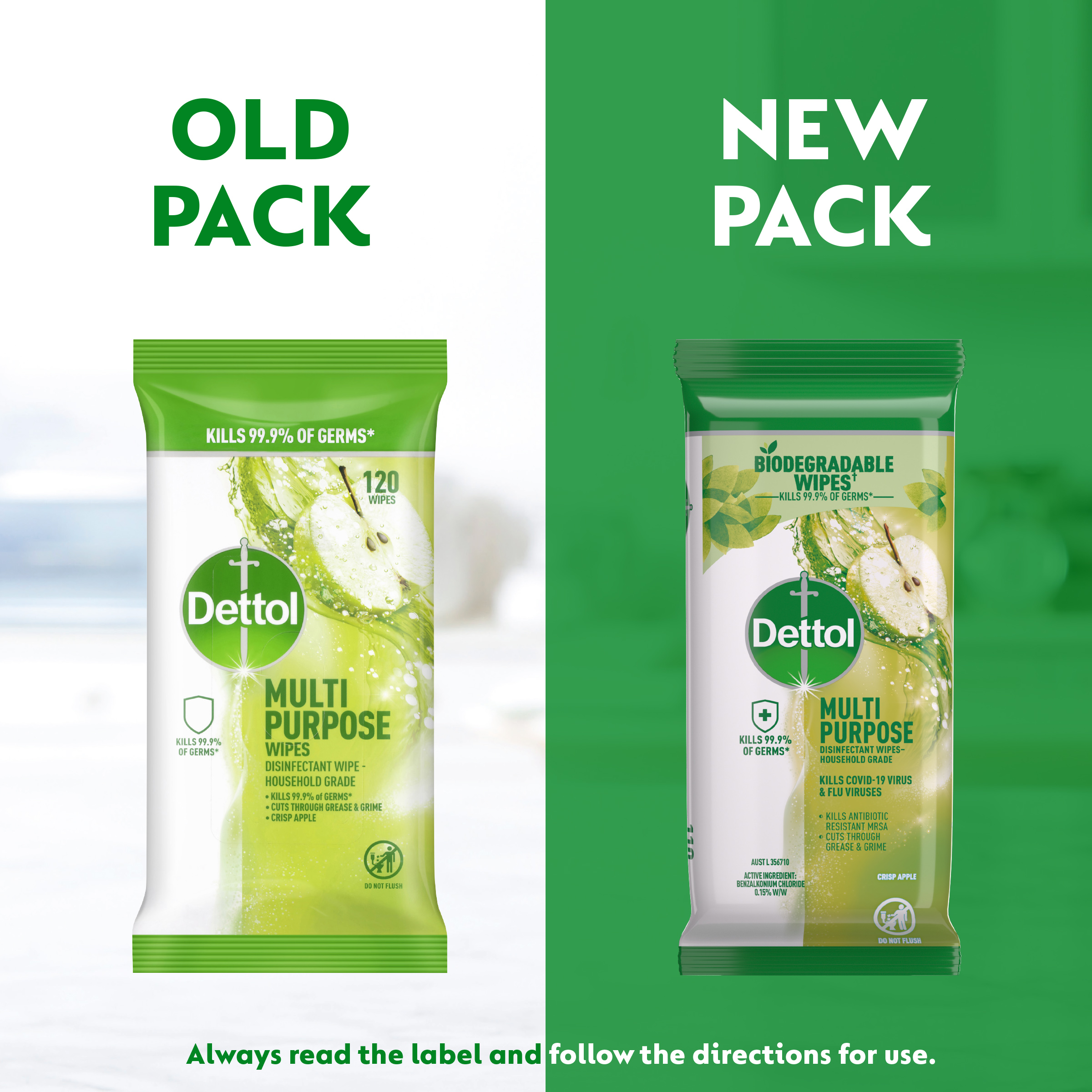 DETTOL MULTI PURPOSE CLEANING WIPES CRISP APPLE 110 PACK - Image 7