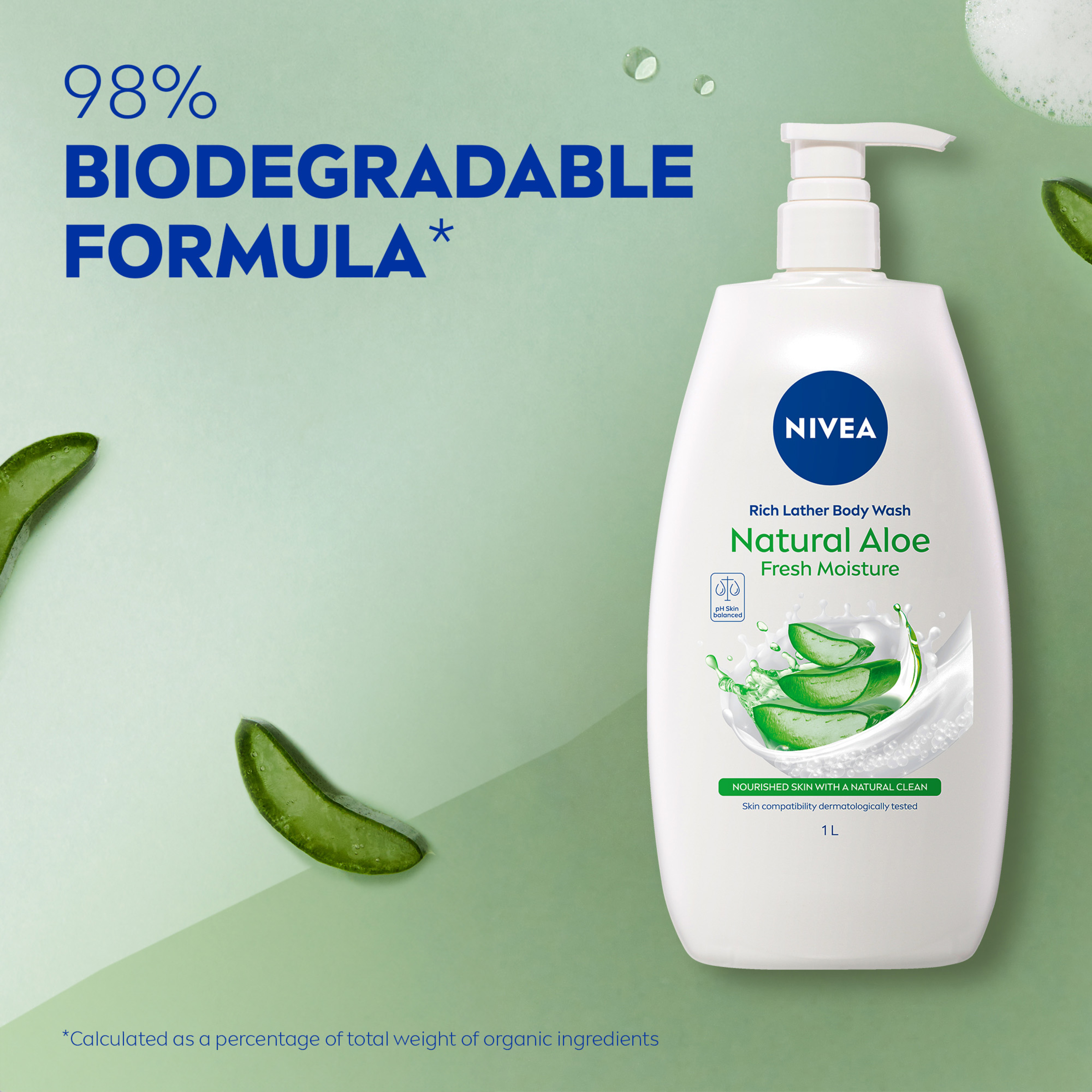 NIVEA SHOWER CREAM ALOE 1 LITRE - Image 5