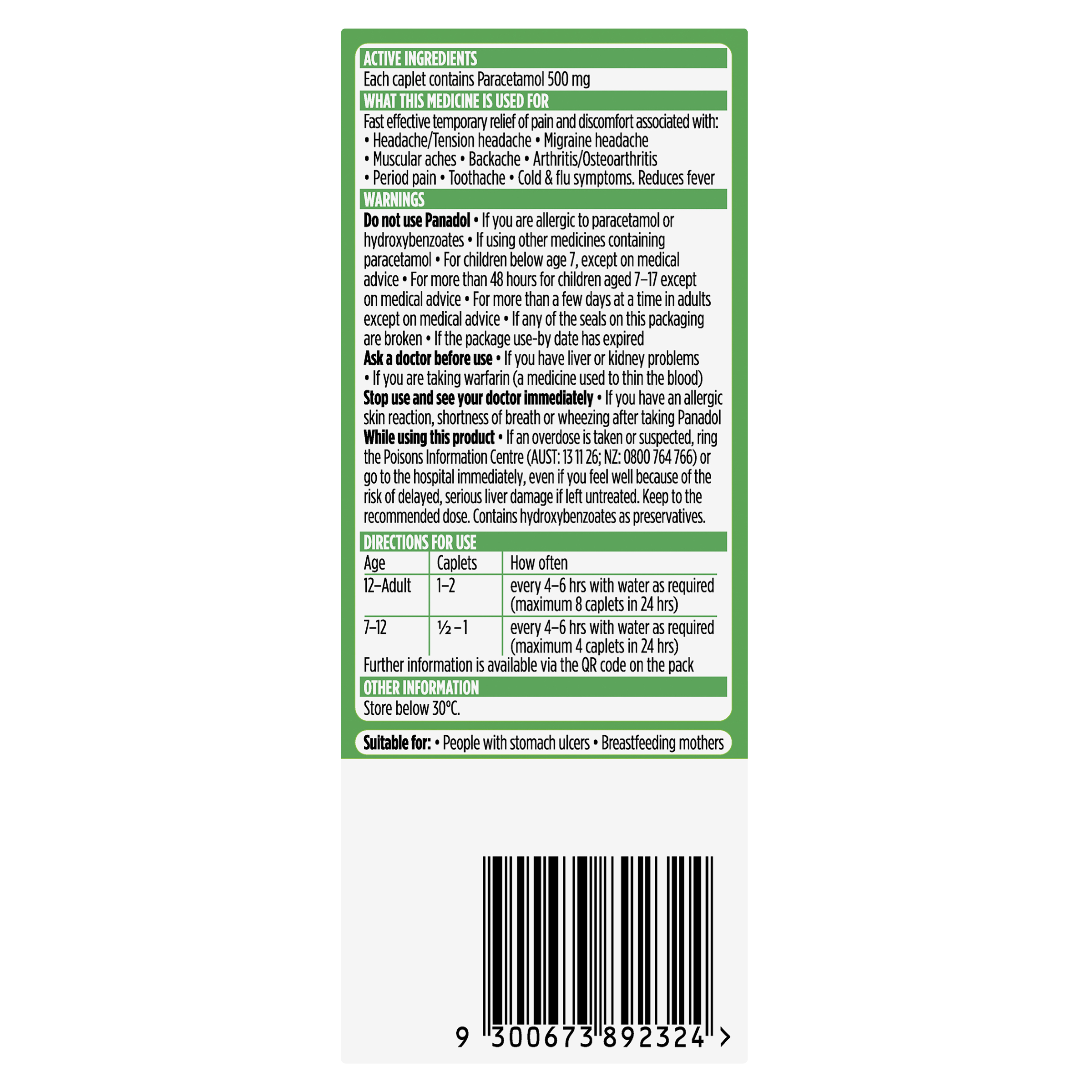 PANADOL OPTIZORB PARACETAMOL 500MG CAPLETS 16 - Image 4