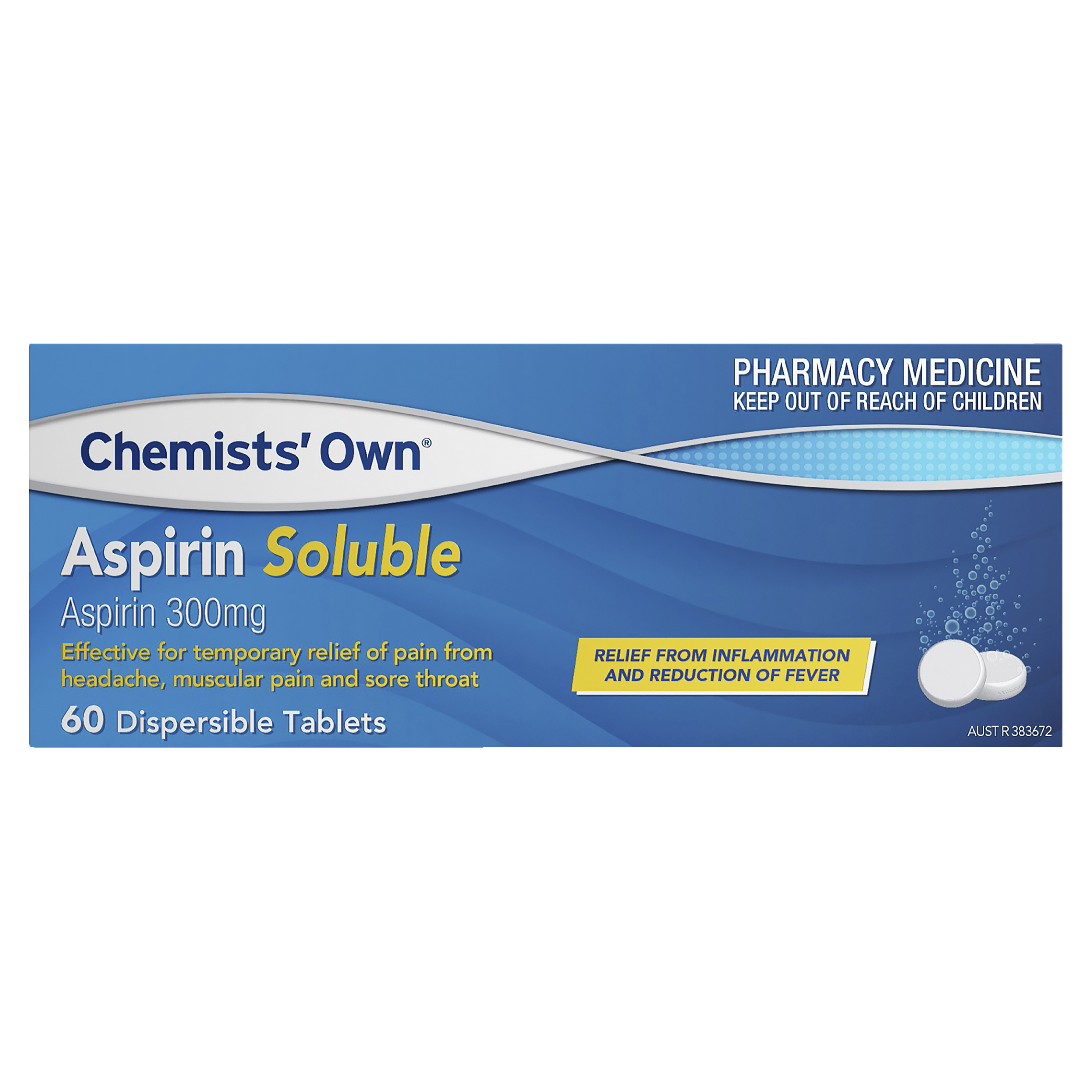CHEMISTS OWN ASPIRIN 300MG 60 SOLUBLE TABLETS - Image 2