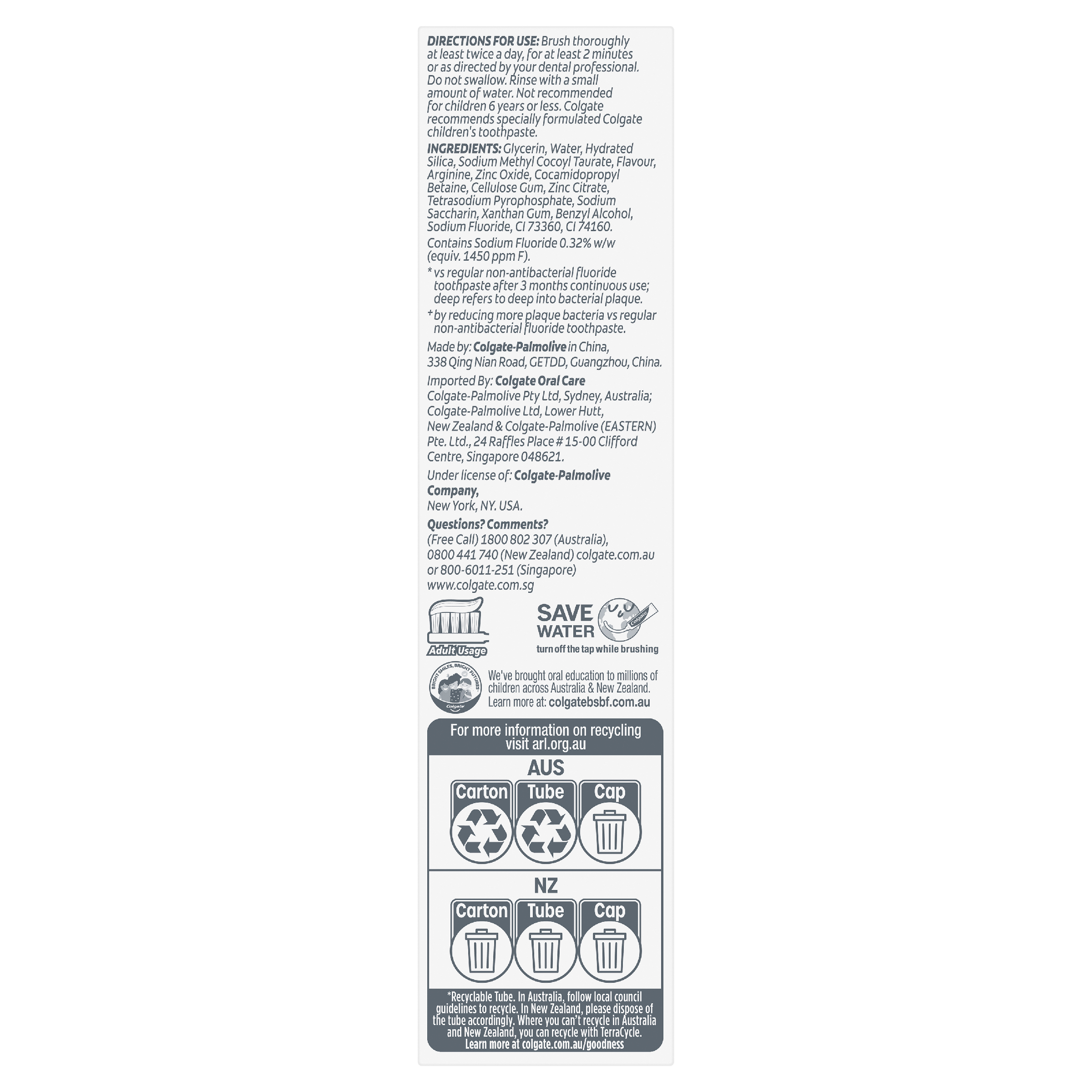 COLGATE TOOTHPASTE TOTAL PLAQUE NATURAL MINT 95 - Image 3