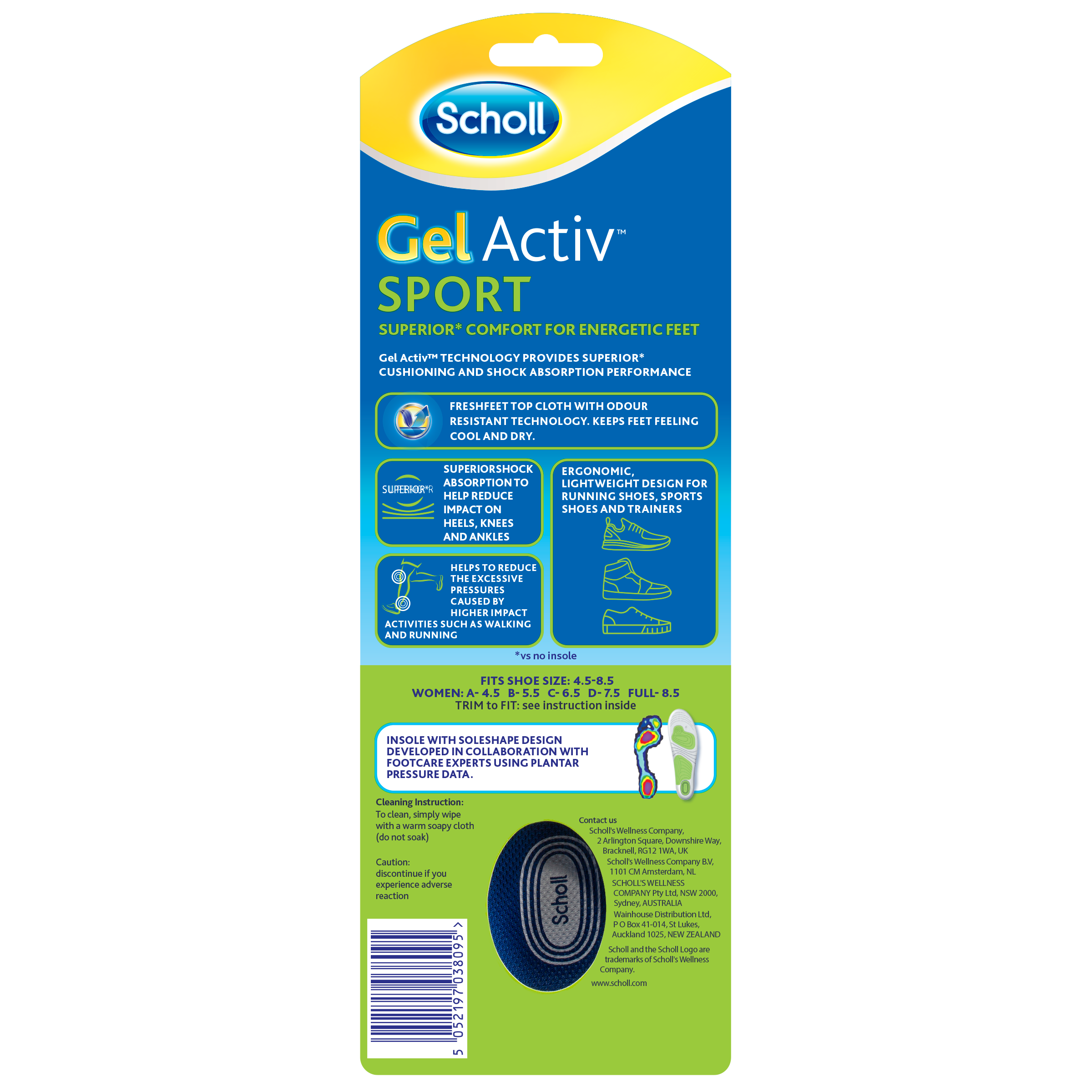 SCHOLL GELACTIV SPORT INSOLE WOMEN - Image 2