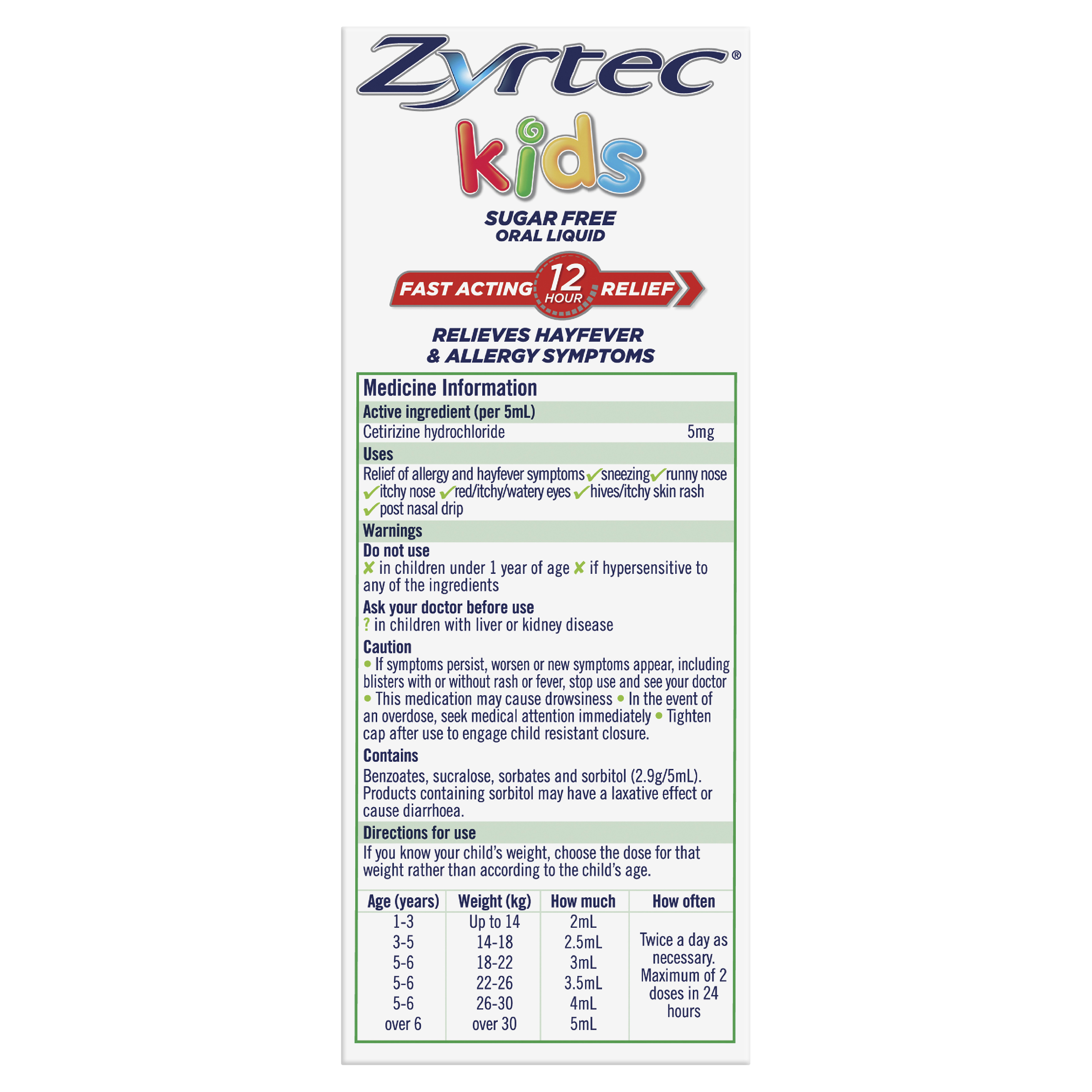 ZYRTEC KIDS LIQUID GRAPE 120ML - Image 6
