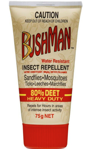 BUSHMANS REPELLENT HEAVY DUTY WATER RESIST 80% DEET LOTION 75G