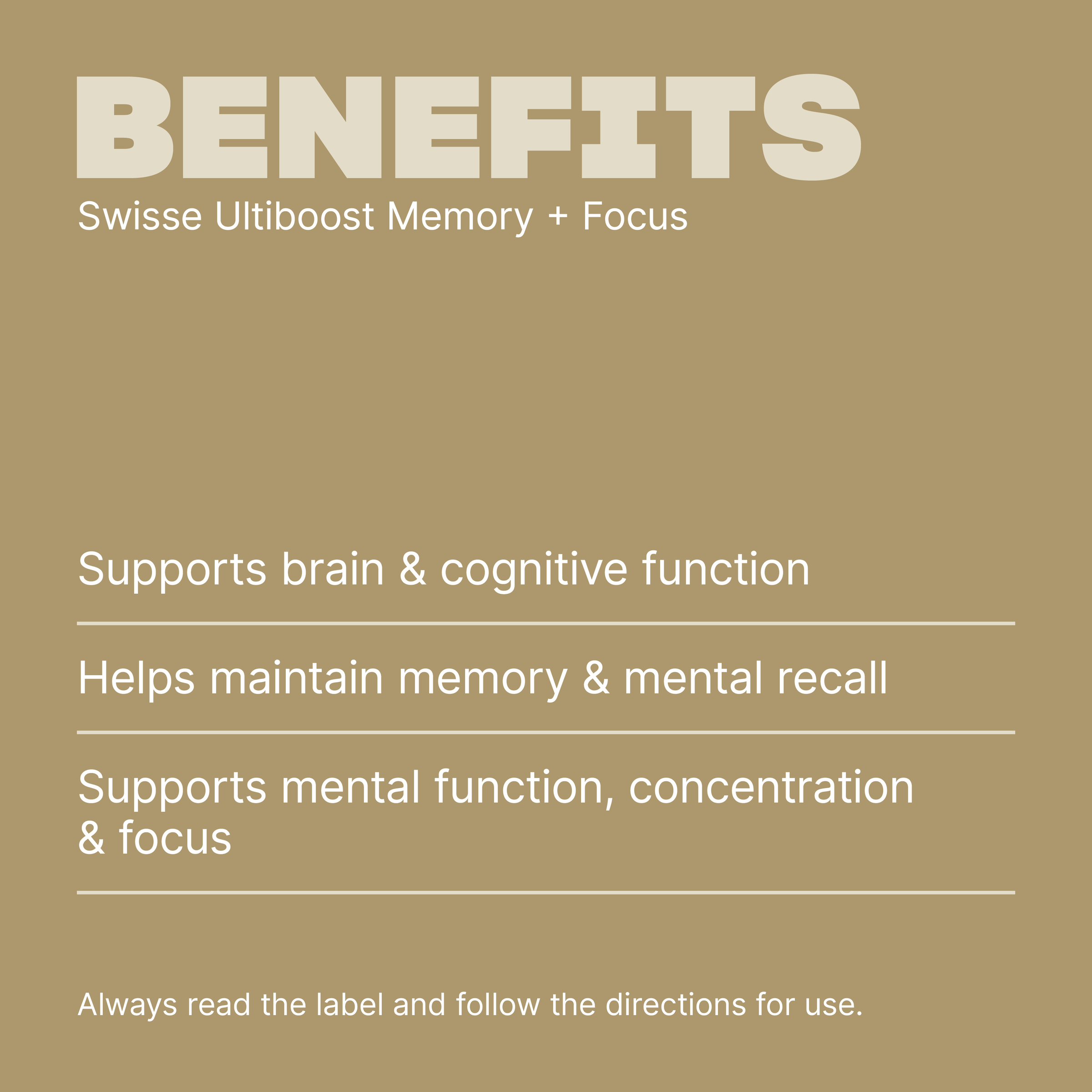 SWISSE ULTIBOOST MEMORY + FOCUS 50 TABLETS - Image 3