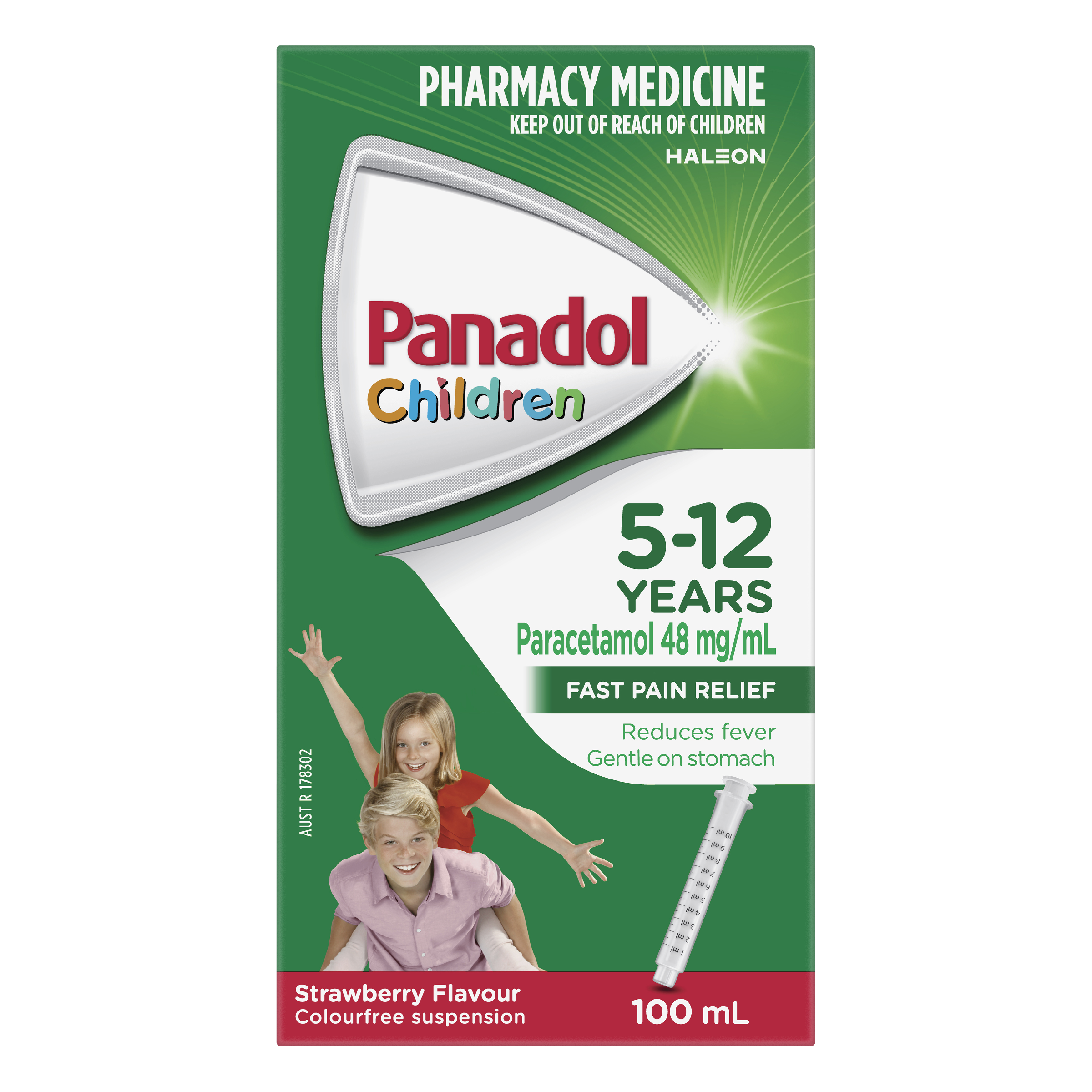 PANADOL CHILDREN 5 YEAR - 12 YEARS STRAWBERRY SUSPENSION 100ML - Image 2