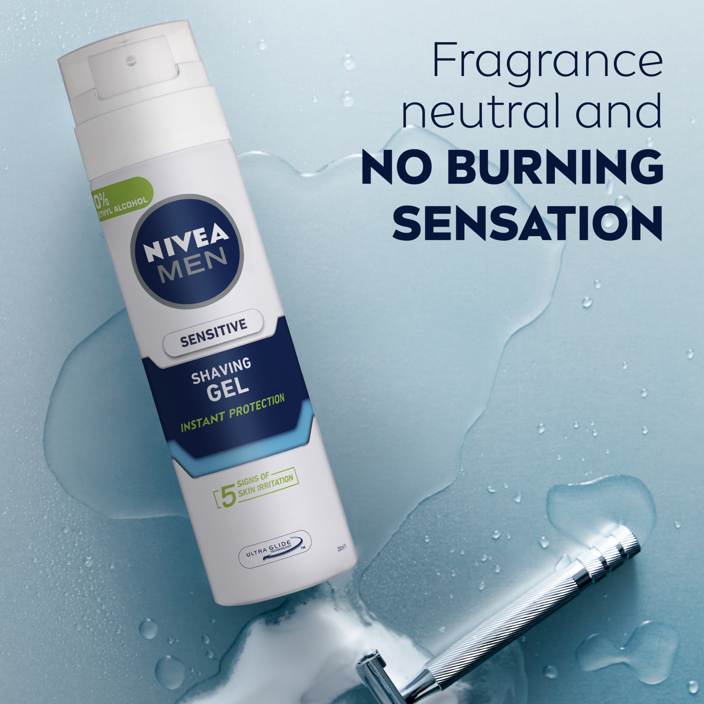 NIVEA MEN SHAVING GEL SENSITIVE  200ML - Image 4