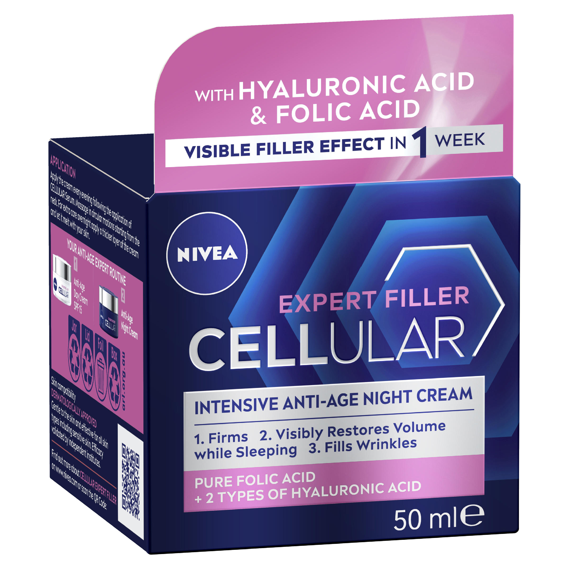 NIVEA CELLULAR EXPERT FILLER ANTI AGE NIGHT CREAM 50ML - Image 10