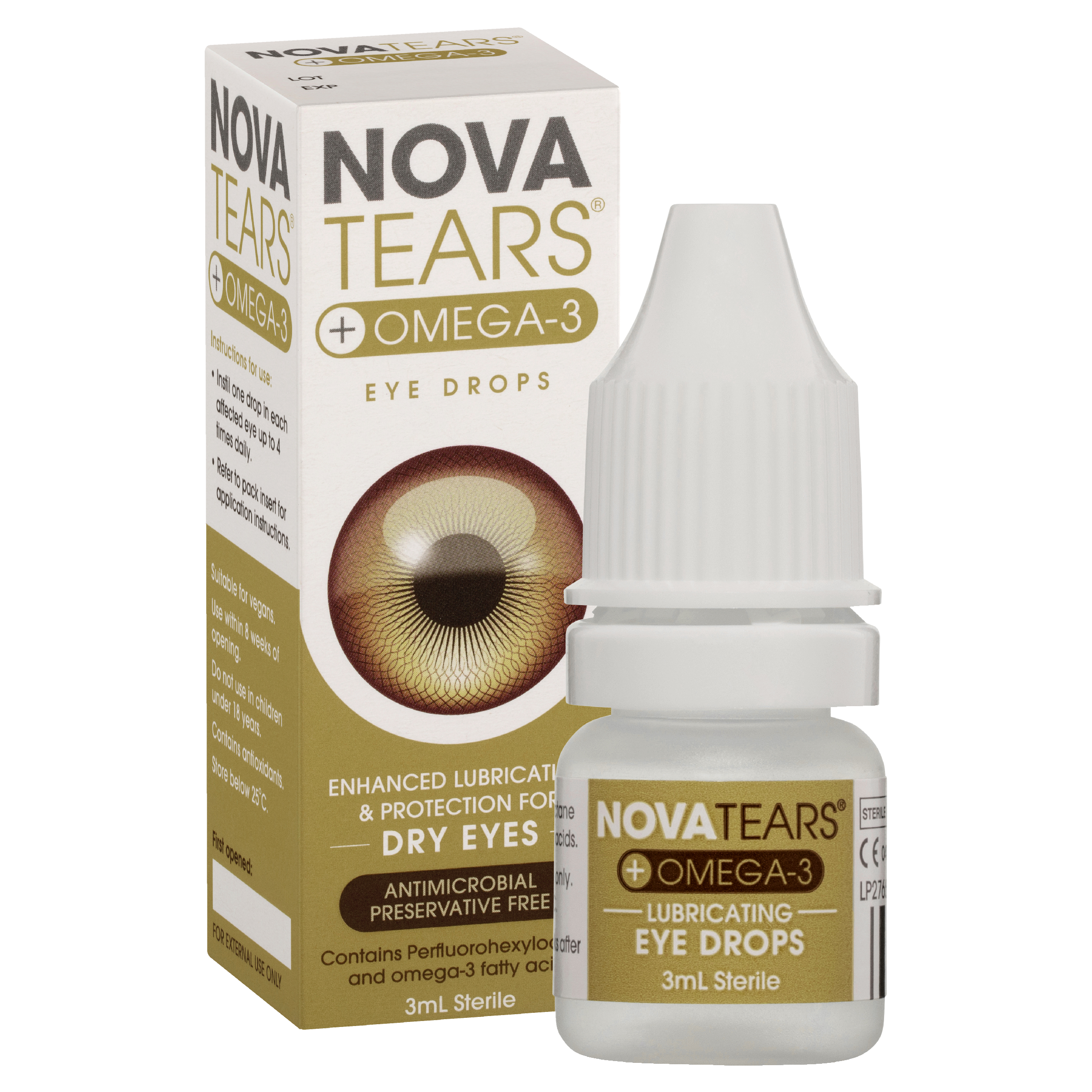 NOVA TEARS OMEGA-3 LUBRICANT EYE DROPS 3ML - Image 10