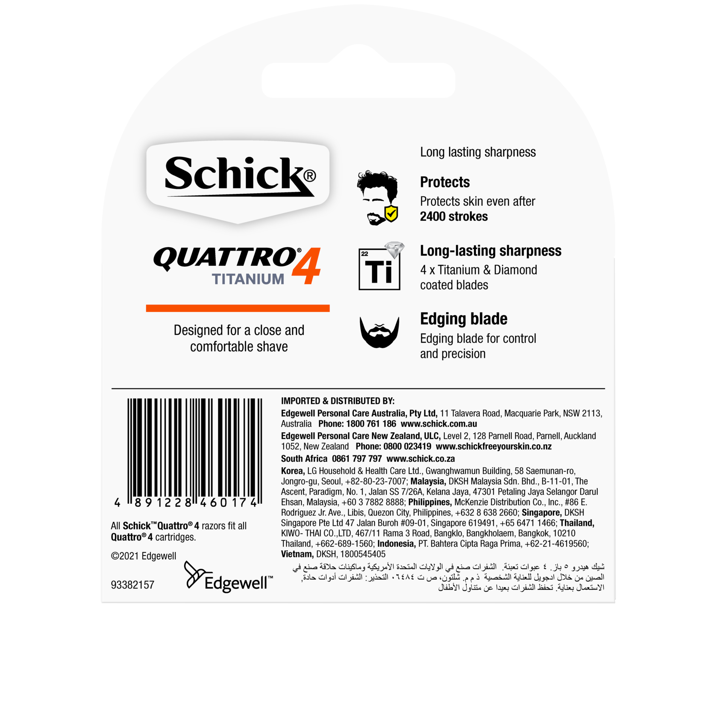 SCHICK QUATTRO TITANIUM REFILL BLADES 4 PACK - Image 2